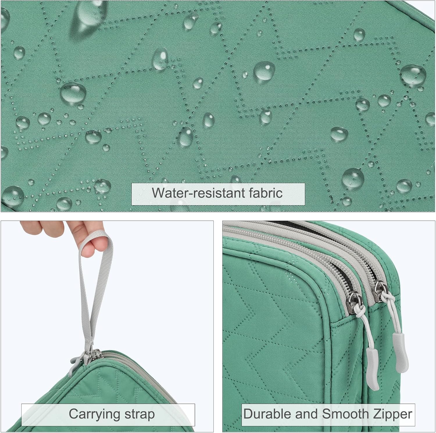 FYY Electronic Organizer, Large Travel Cable Organizer Bag Pouch Electronic Accessories Carry Case Portable Waterproof Double Layers All-in-One Storage Bag for Cable, Cord, Charger, Pattern Green Large Green-Pattern thumbnail 4