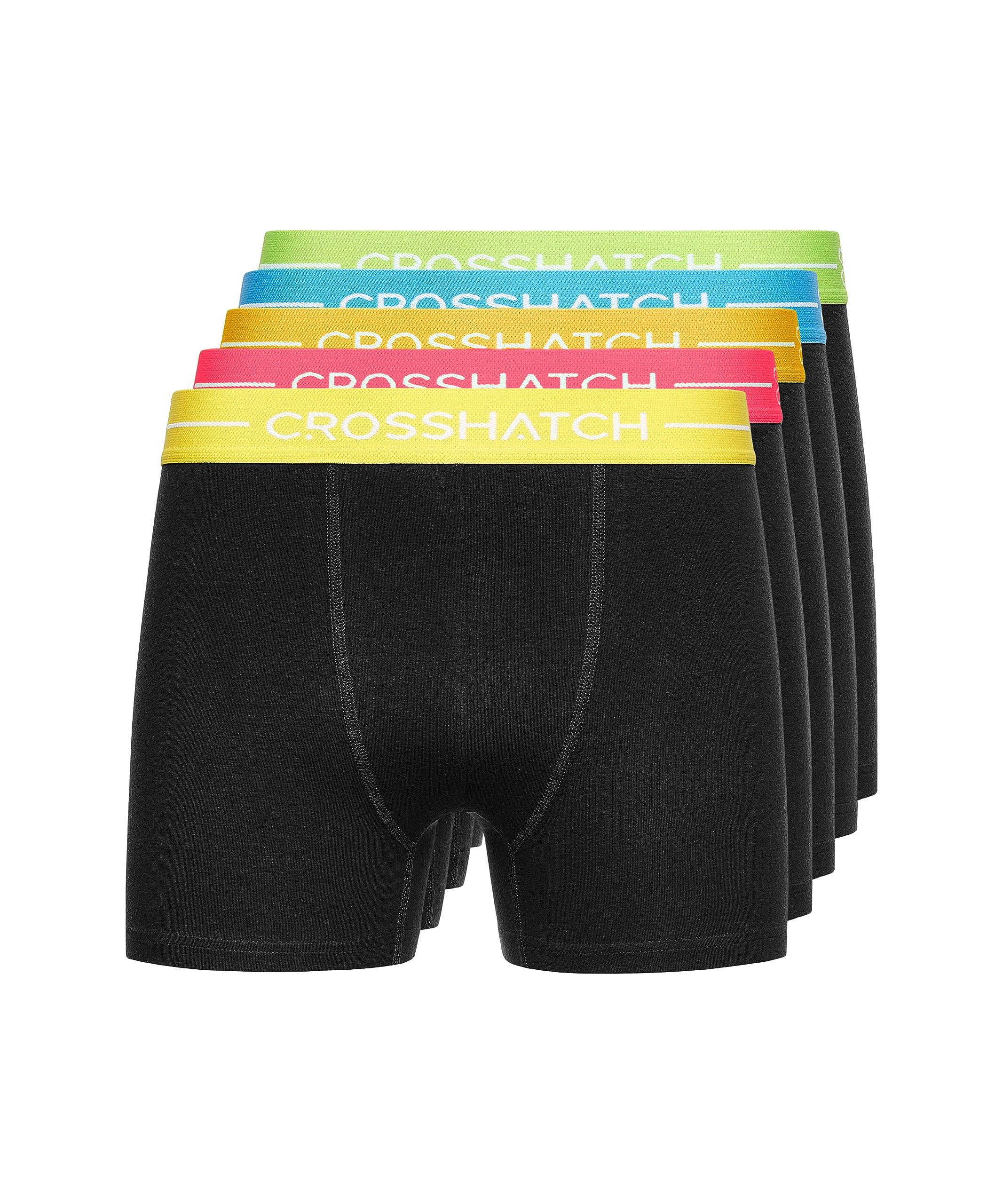 Crosshatch Men's Astral-Black Boxers Shorts (5 Pack) Astral Multipack Underwear Gift Set Colour Trunk Boxers(S/Astral-Black)