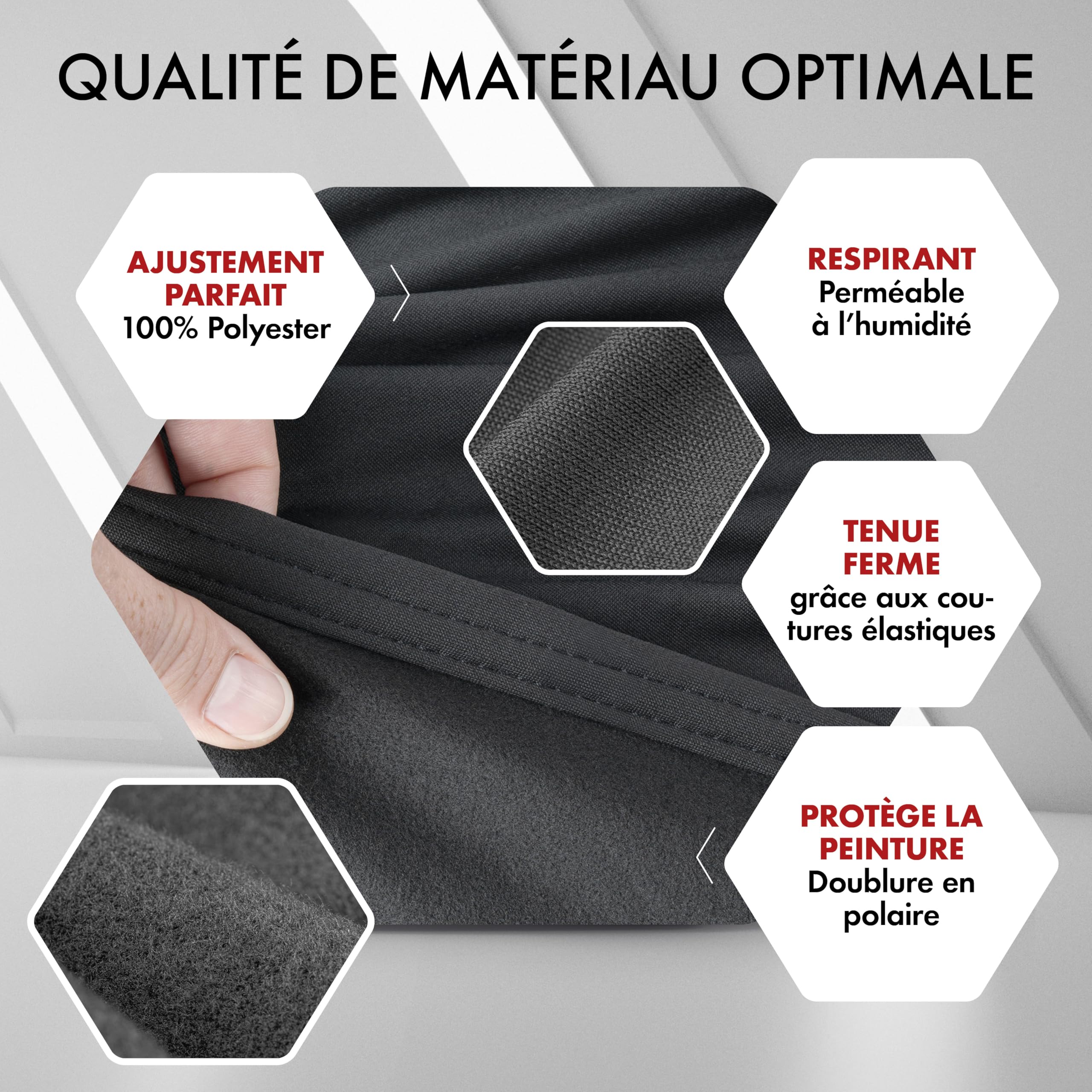 WALSER bâche d'intérieur pour Voiture Indoor Stretch, Bâche Complet pour l'intérieur, étanche à la poussière adaptée Voiture Taille 1 Noir