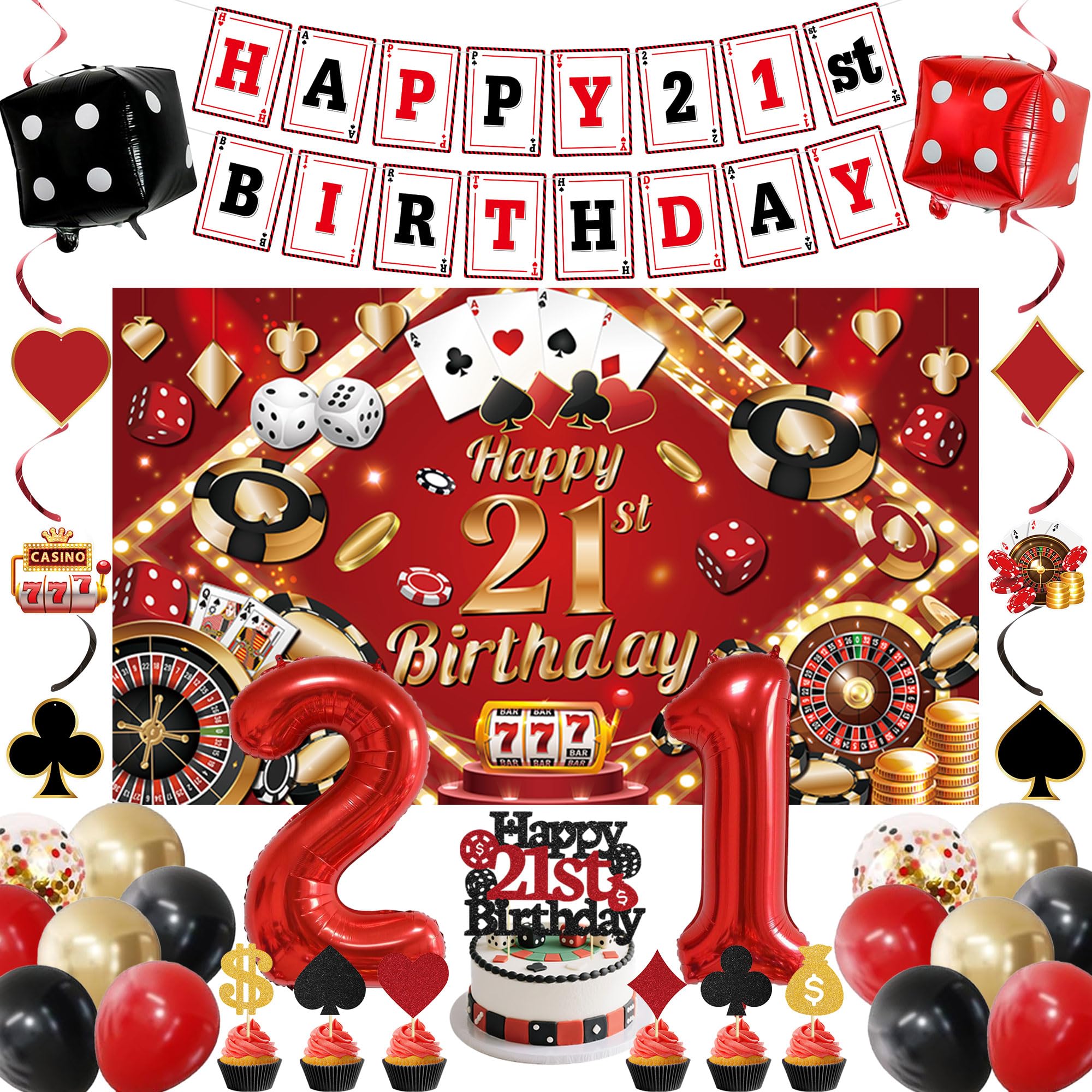 Photo 1 of Crenics Casino 21st Birthday Decorations