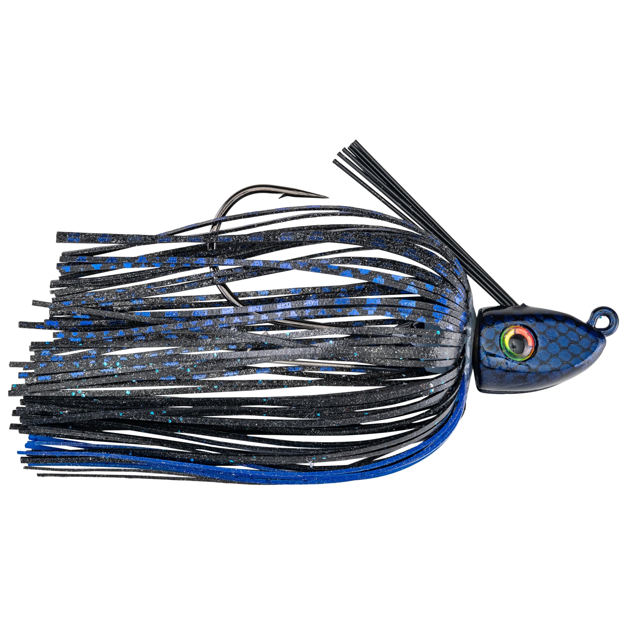 Strike King (TGSJ38-2) Tour Grade Swim Jig Fishing Lure, 2 - Black/Blue, 3/8 oz, Perfect Skirt