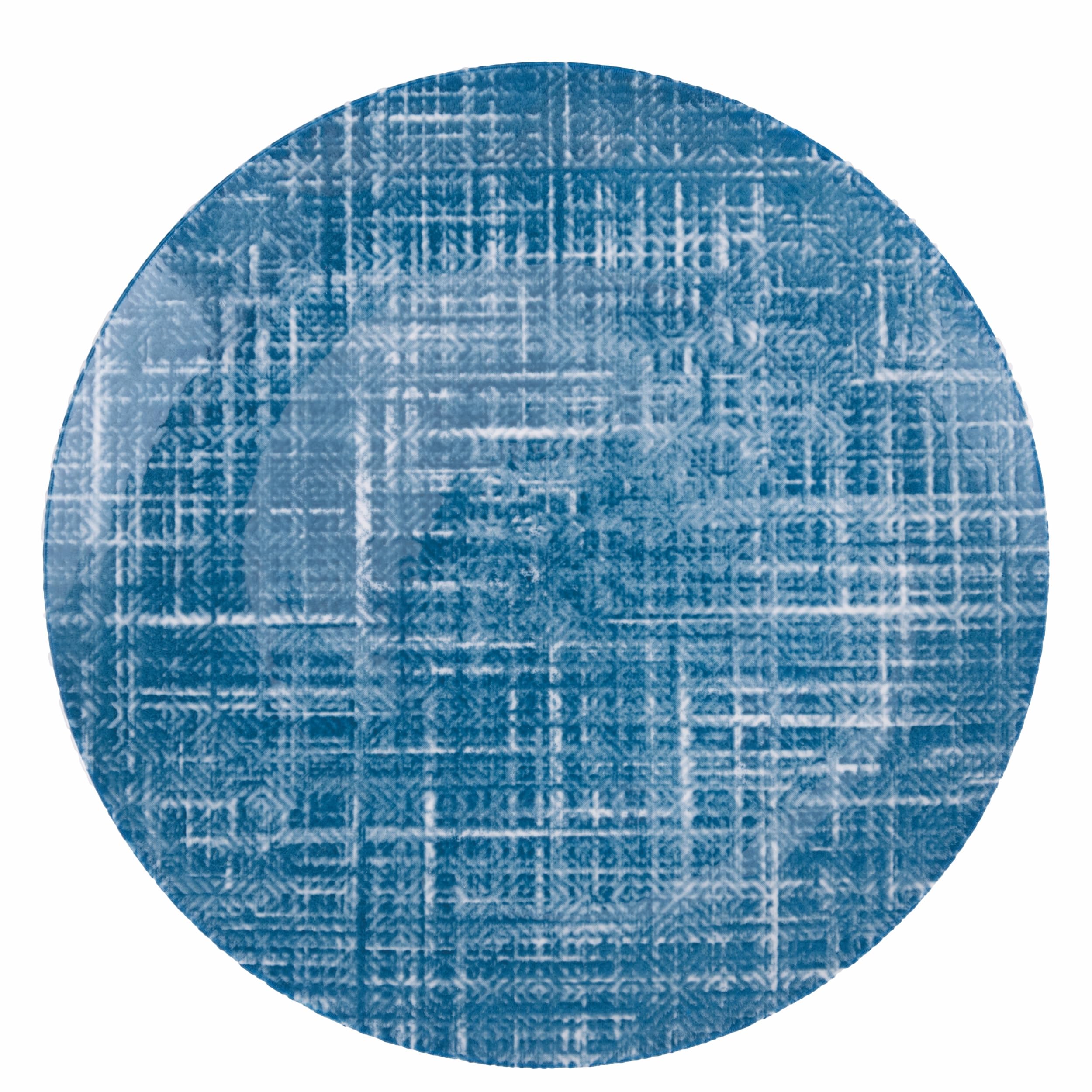 Villa d'Este Home Tivoli 1996 Set of 6 Porcelain Fruit Plate, Blue, Texture