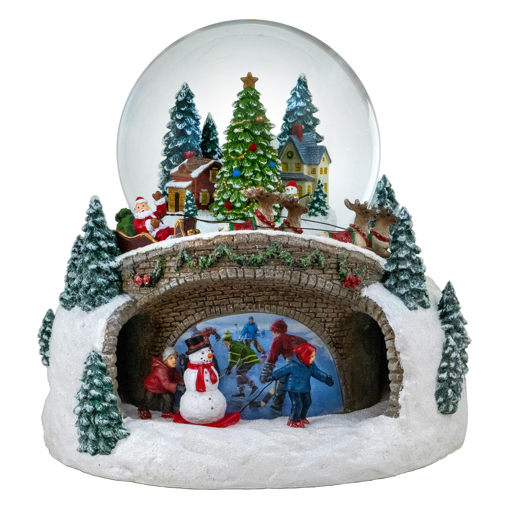 100MM Musical Rotating Christmas Village Snow Globe by The San Francisco Music Box