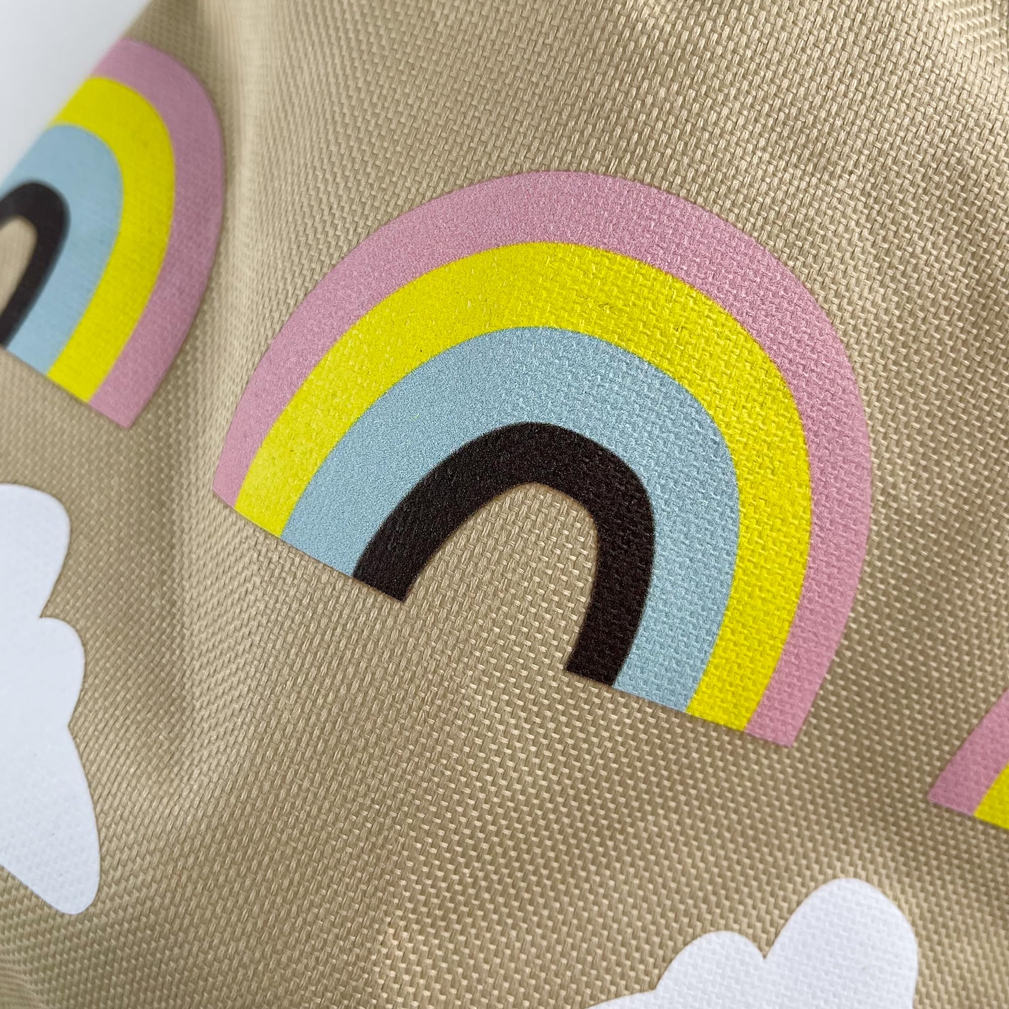 Rabbit Hay Feeder Bag for Guinea Pigs and Chinchillas | Cute Rainbow Design, Washable Oxford Cloth, Single Hole Timothy Hay Holder - image 8