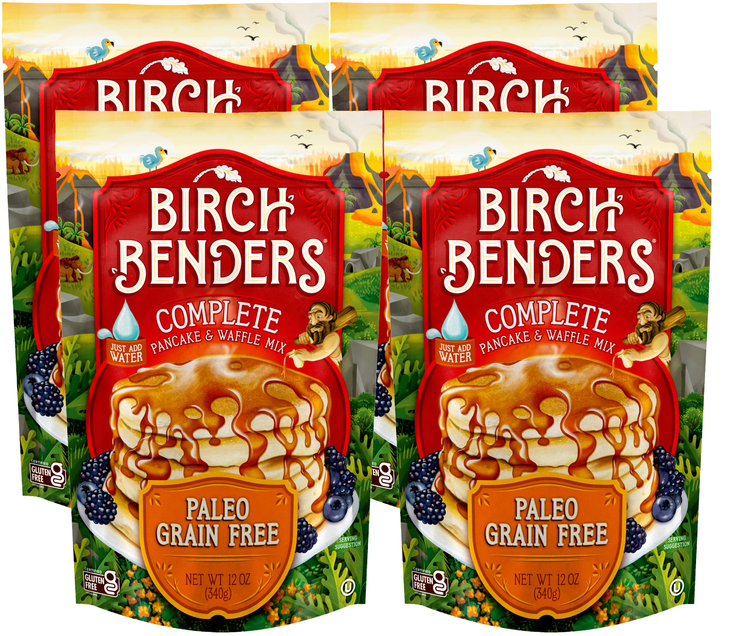 Birch Benders Paleo Pancake and Waffle Mix, 12 oz (Pack of 4)