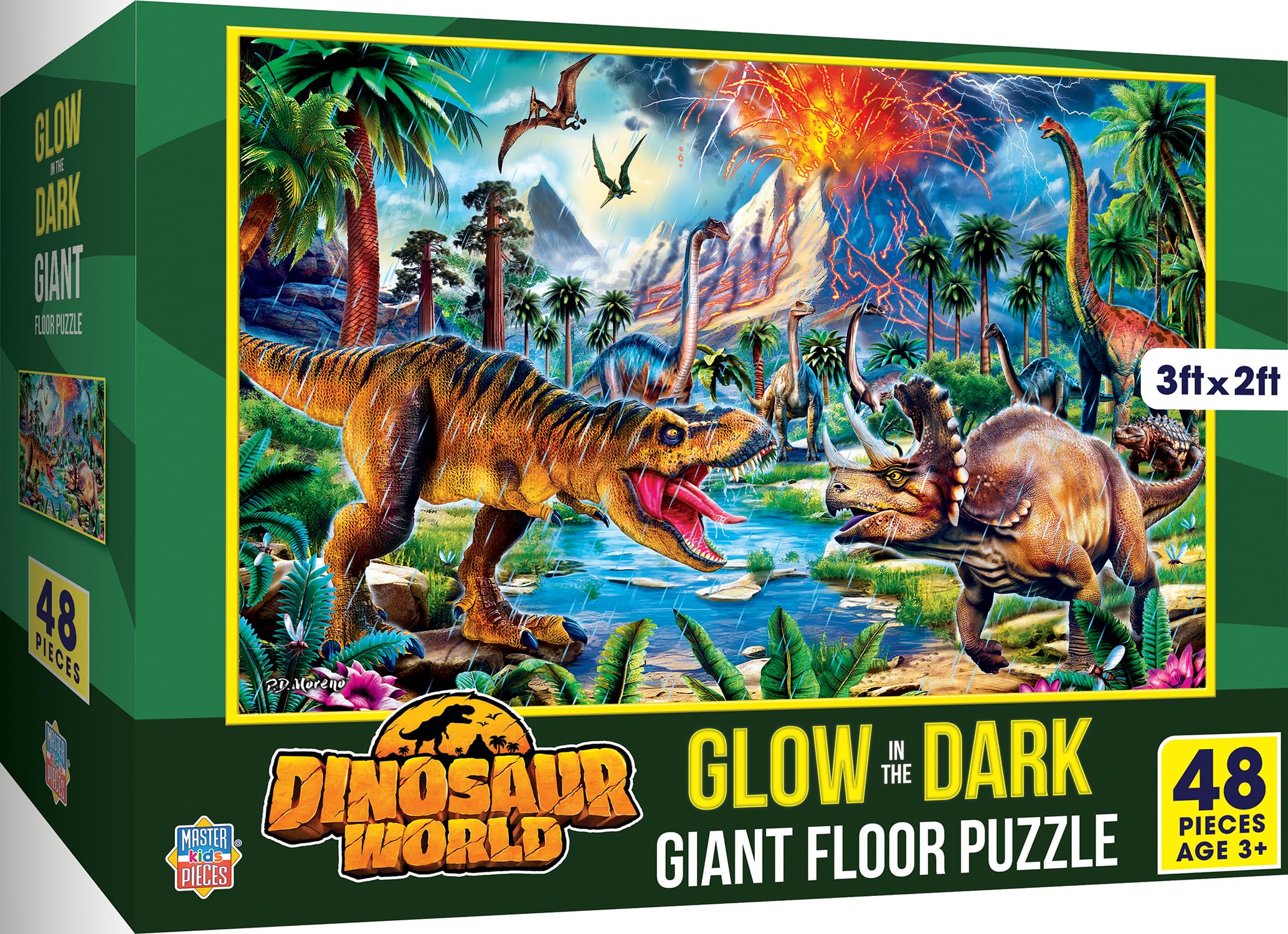 Glow in The Dark - Dinosaur World 48-teiliges Bodenpuzzle