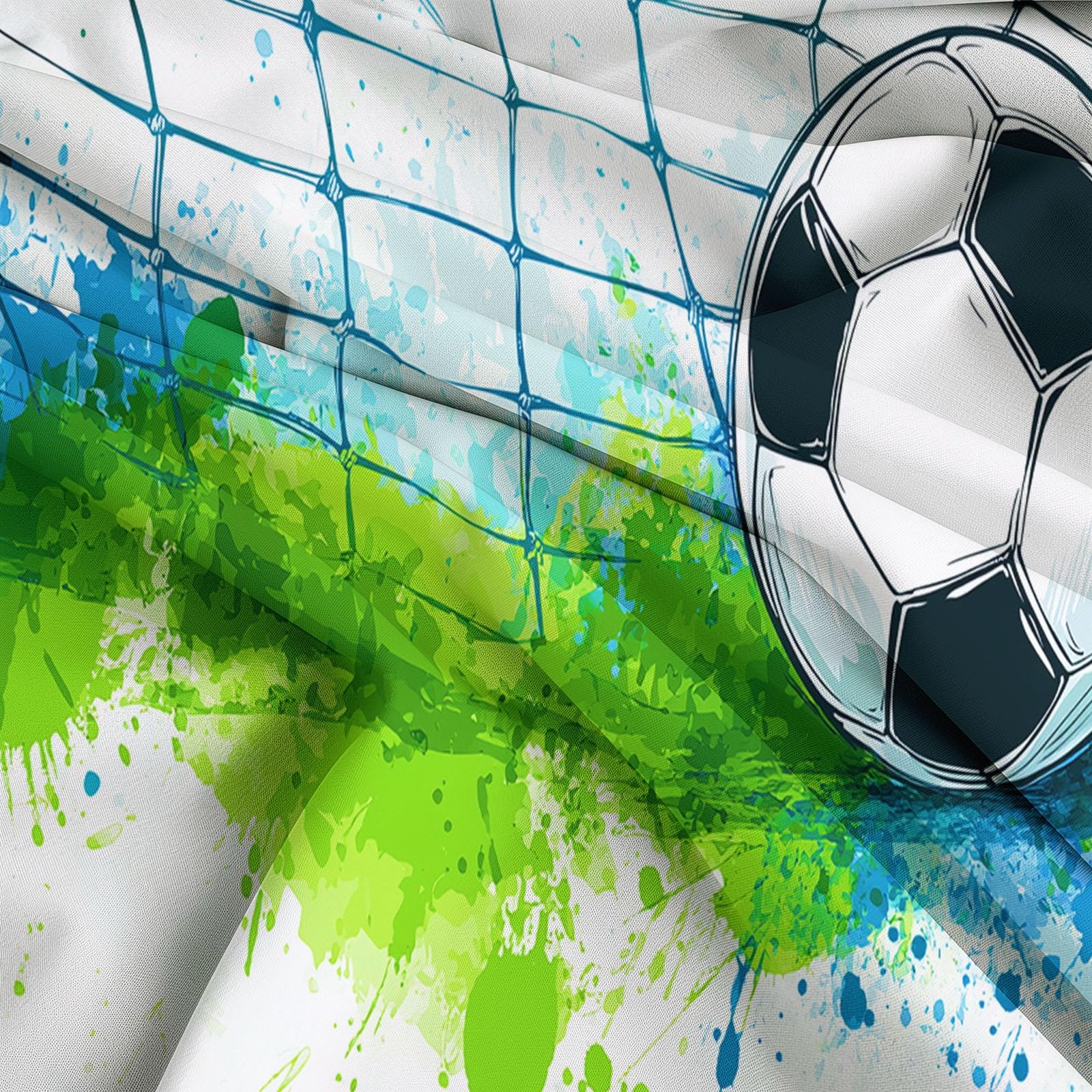 Sportowe piłki nożnej dwustronne zestawy poszewek na kołdrę podwójny rozmiar, miękka oddychająca łatwa w pielęgnacji pościel, beżowa 3-częściowy zestaw 200 x 200 cm poszewka na kołdrę z 2 poszewkami
