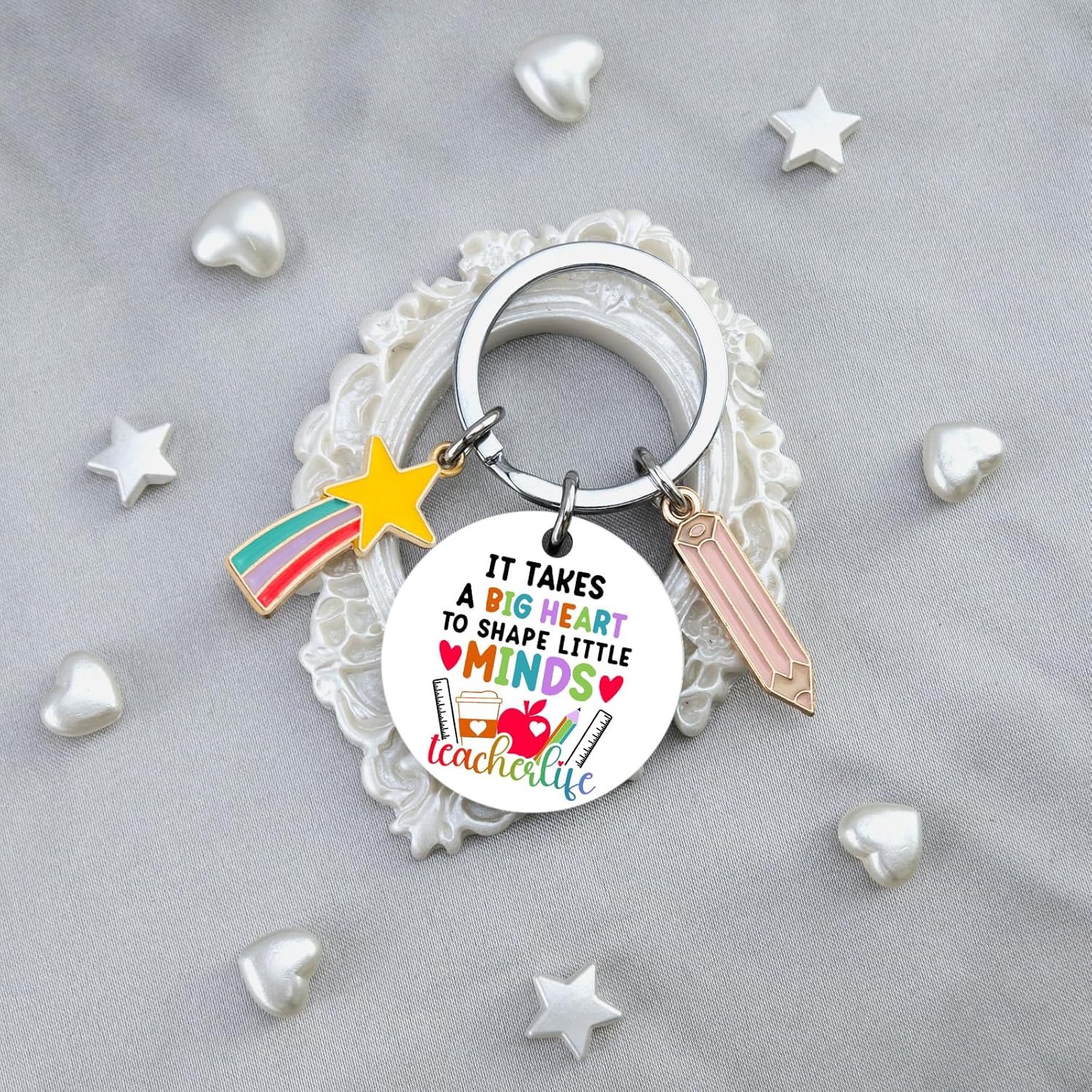 Teacher Keychain Teacher Appreciation Gifts for Women Teacher Gifts for Women Thank You Teacher Gifts for Teacher Friends Teachers Day Birthday Teacher Graduation Gifts for Her - Image 3