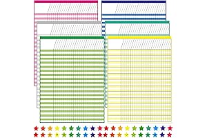 Youngever 6 Laminated Dry-Erase Class Reward Chart - Habit Tracking for Home...