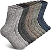 SIMIYA 5 Pairs Wool Socks Mens, Thick Warm Winter Soft Hiking & Casual Crew Socks