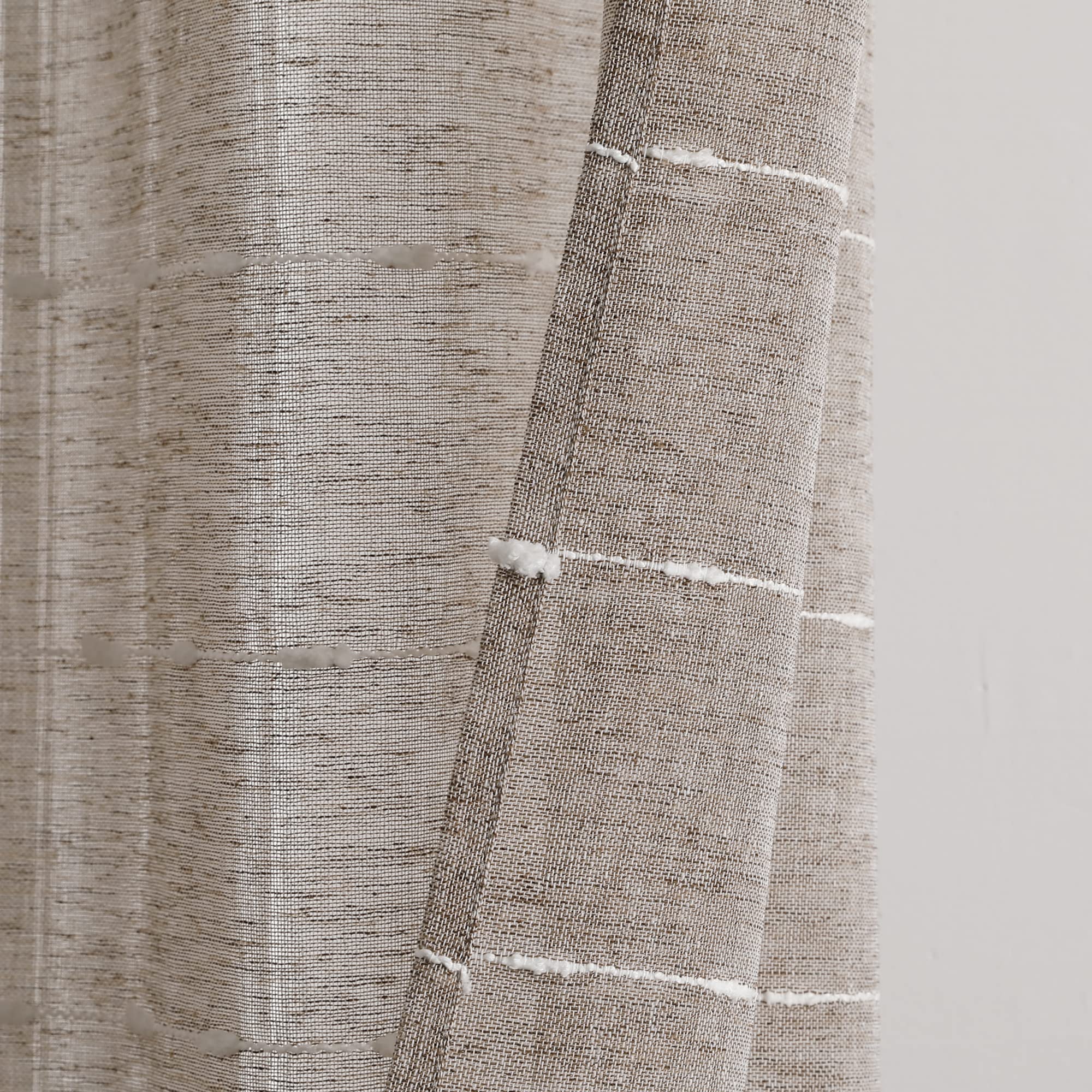 Lush Decor Paire de Rideaux de fenêtre Transparents et texturés à œillets de Style Rustique, 96,5 x 213,4 cm (l x L), Marron