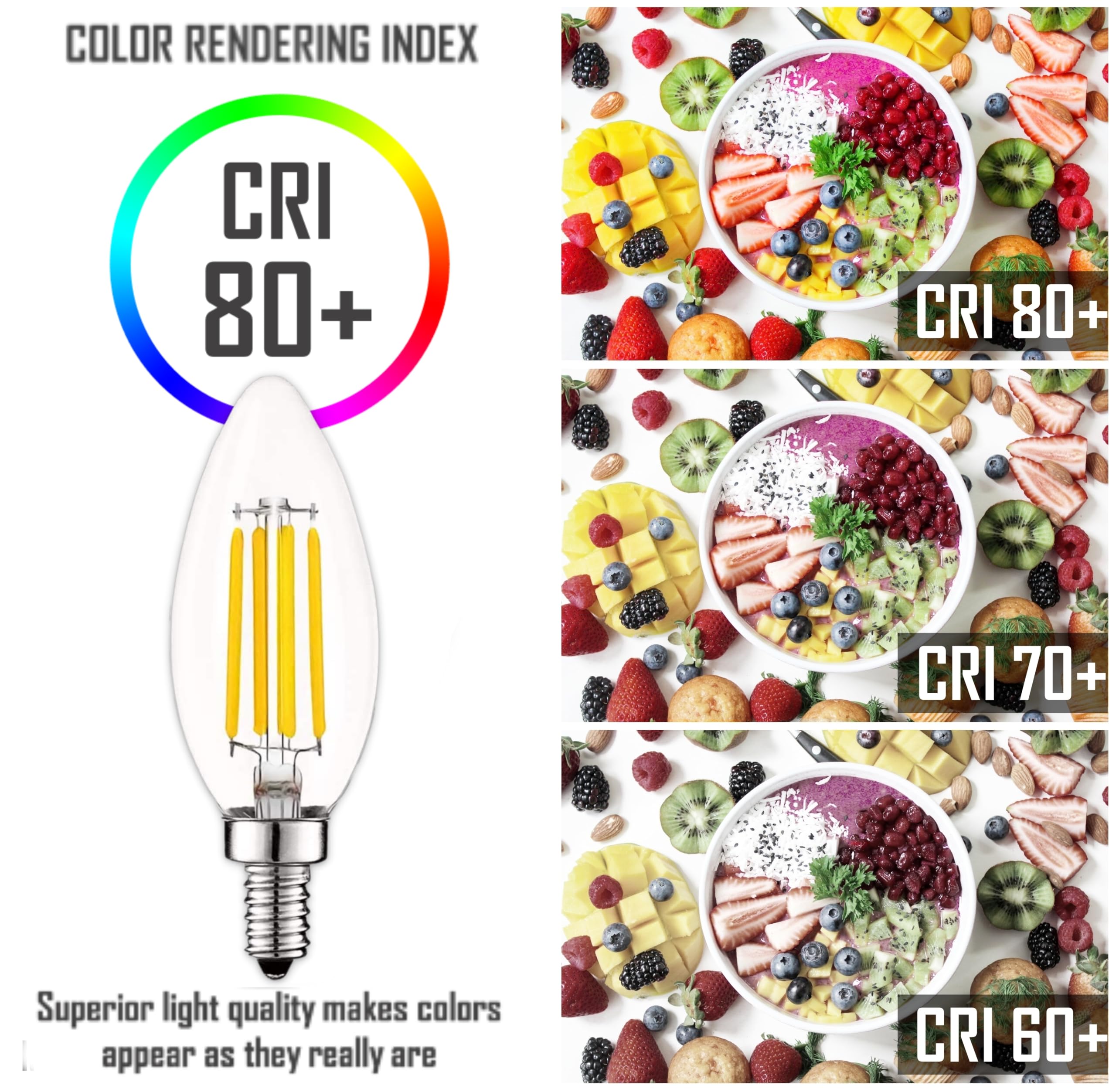 CLAR- Ampoule Flamme E14 Petit Culot à Vis, Ampoule Filament E14, Ampoule LED E14, 4000K (6W Pack 20)
