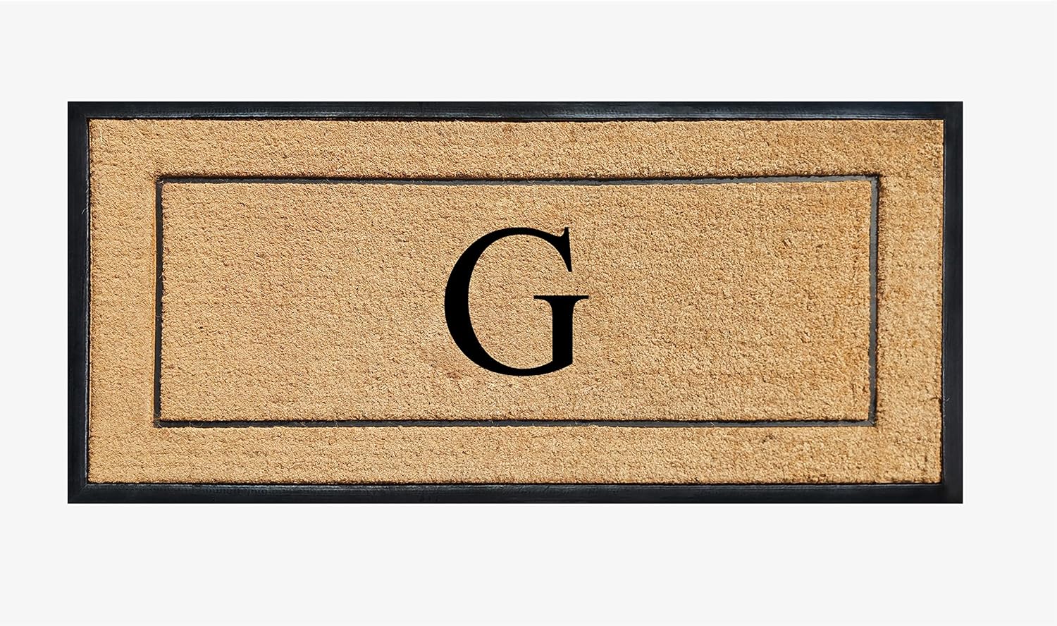 A1HC Natural Coir & Rubber Large Monogrammed Door Mat