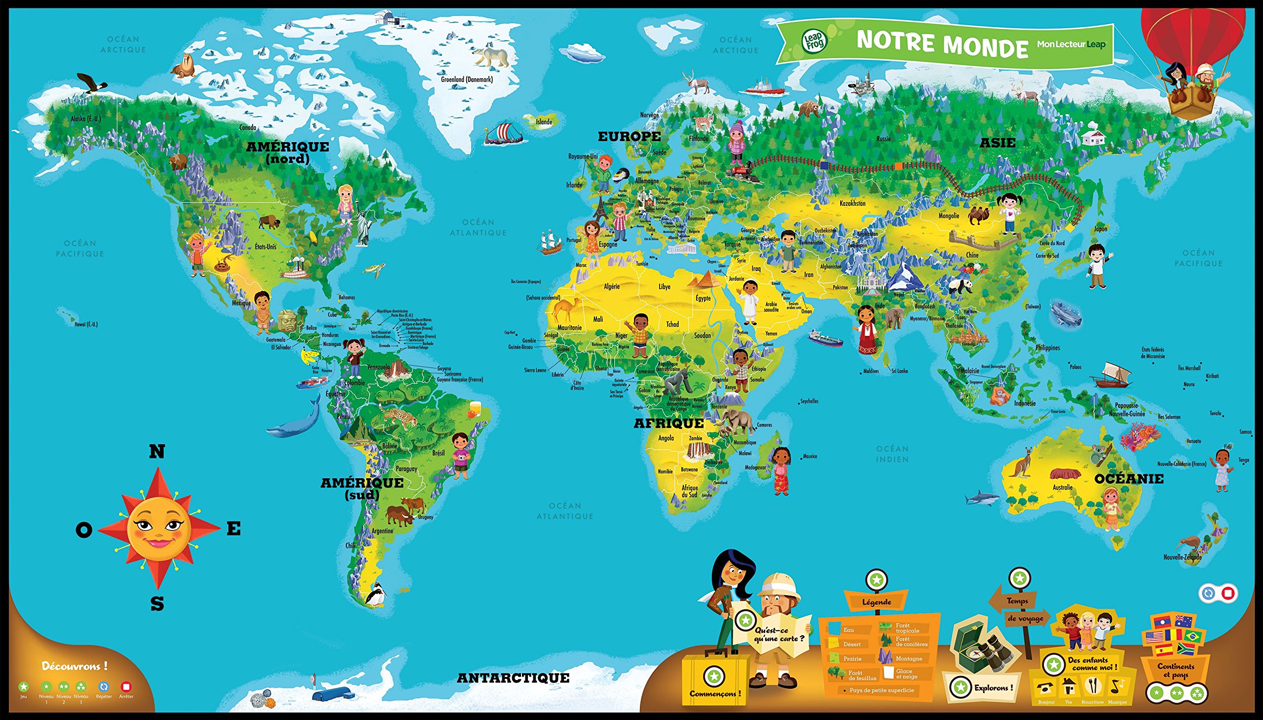 Leapfrog - 80885 - Jeu Educatif - Carte Mon Lecteur Leap/Tag - Mappemonde Interactive (stylo lecteur Tag non inclus)