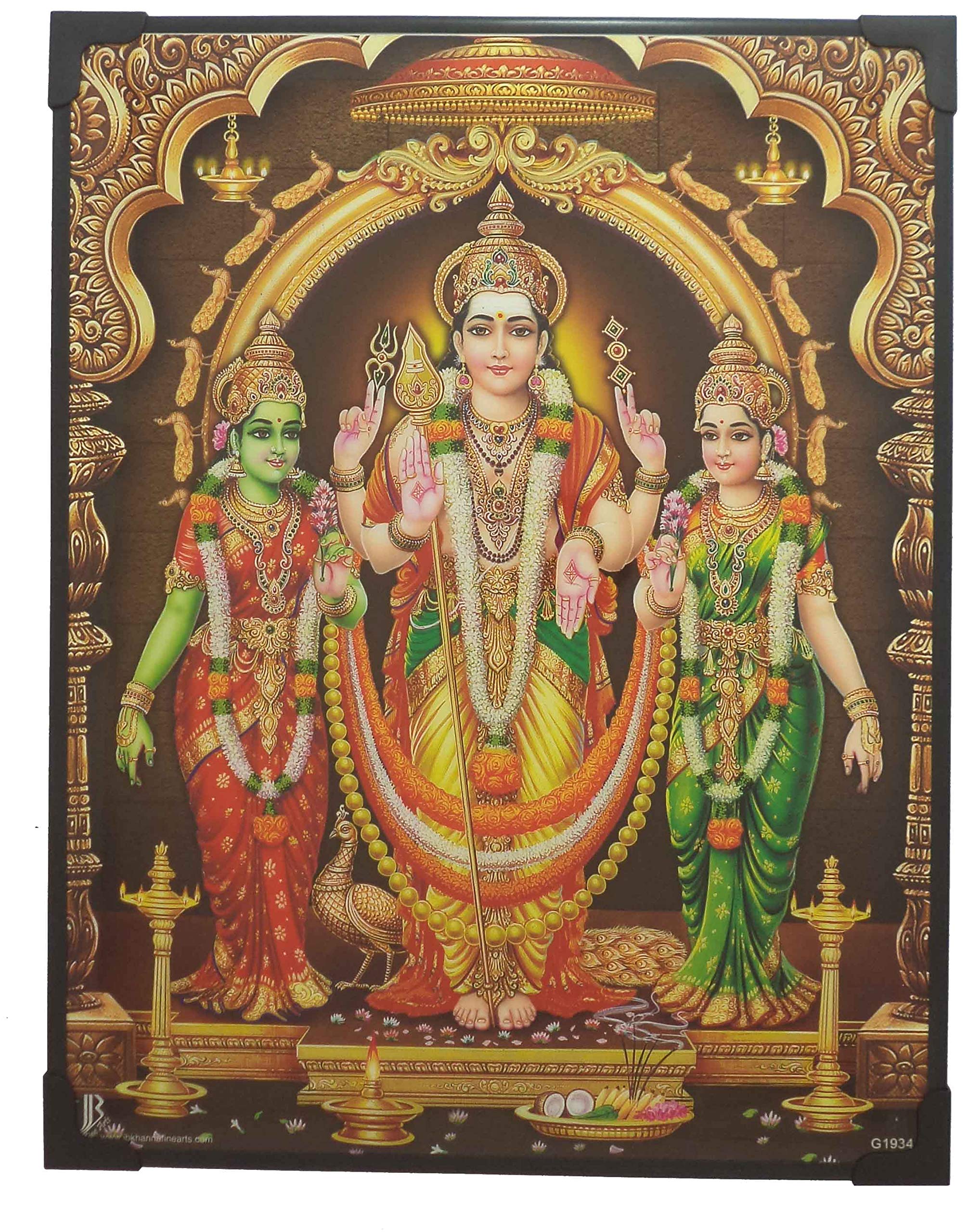 Buy Lord Murugan Photo Beading Frame ( 29 cm x 22.5 cm x 1 cm ) / lord