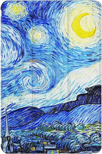 Miniatura 1 de Berkin Arts Funda para Samsung Galaxy Tab S6 Lite de 10.4 pulgadas, modelo SM-P610P613P615P619 de tres pliegues con diseño de paisaje artístico,