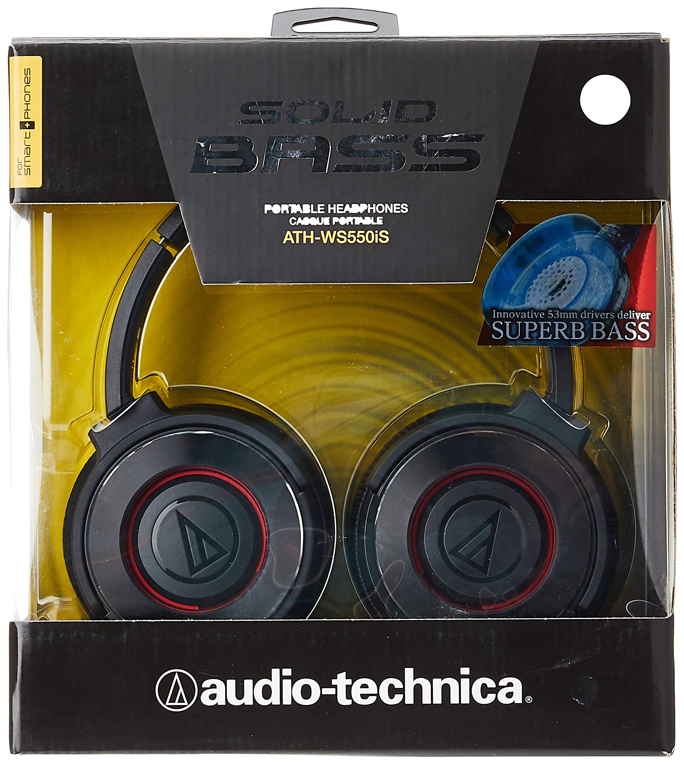 Audio-Technica ATH-WS550 iS BRD Solid Bass Headphones, Multi