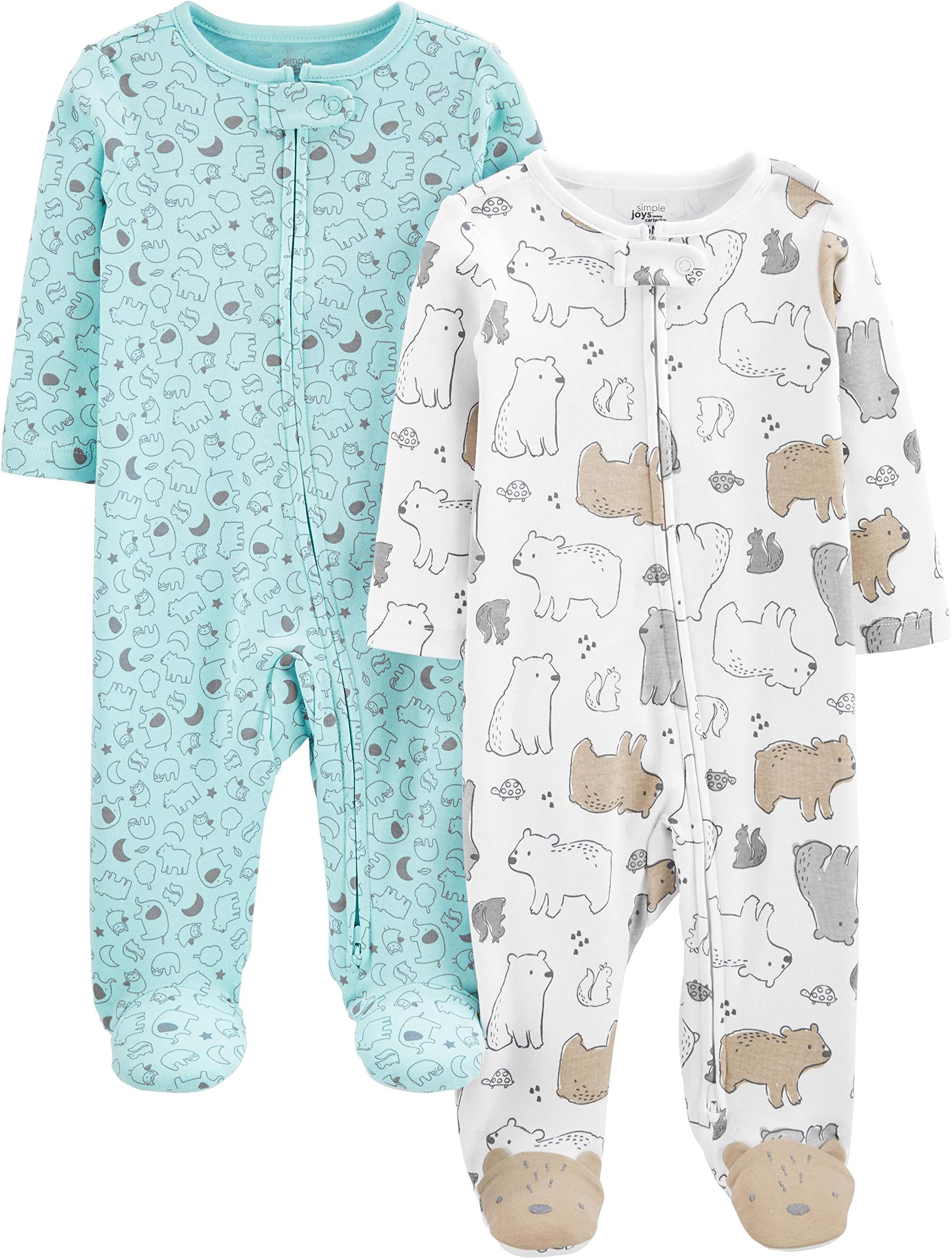 Simple Joys by Carter's Baby Neutral 2-pack Cotton Footed Sleep and Play