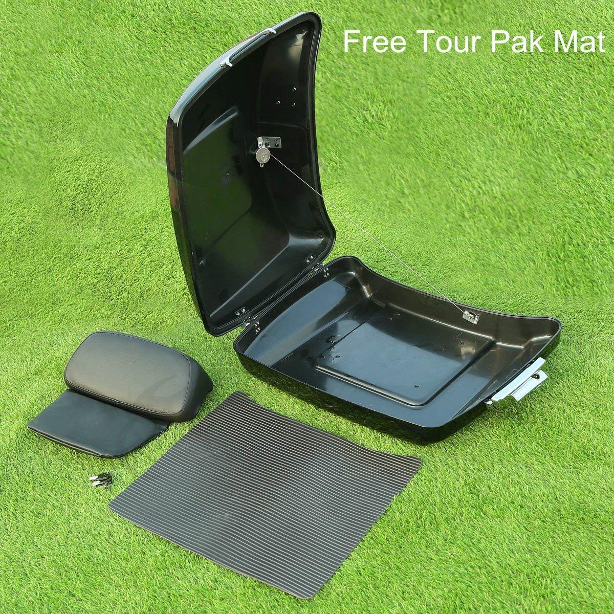 XFMT Razor Tour-Pack Luggage+ Chopped Tour-Pack Backrest Pad Compatible with Harley Touring Road Glide 2014-2024