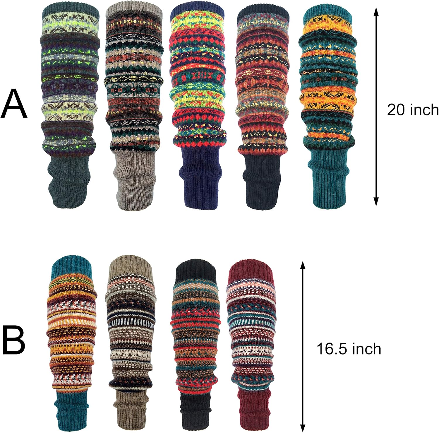 HUAMULAN Women Long Leg Warmers Winter Bohemian Cover Boot Cuffs Knit Crochet Over Knee Christmas Boho - Image 7