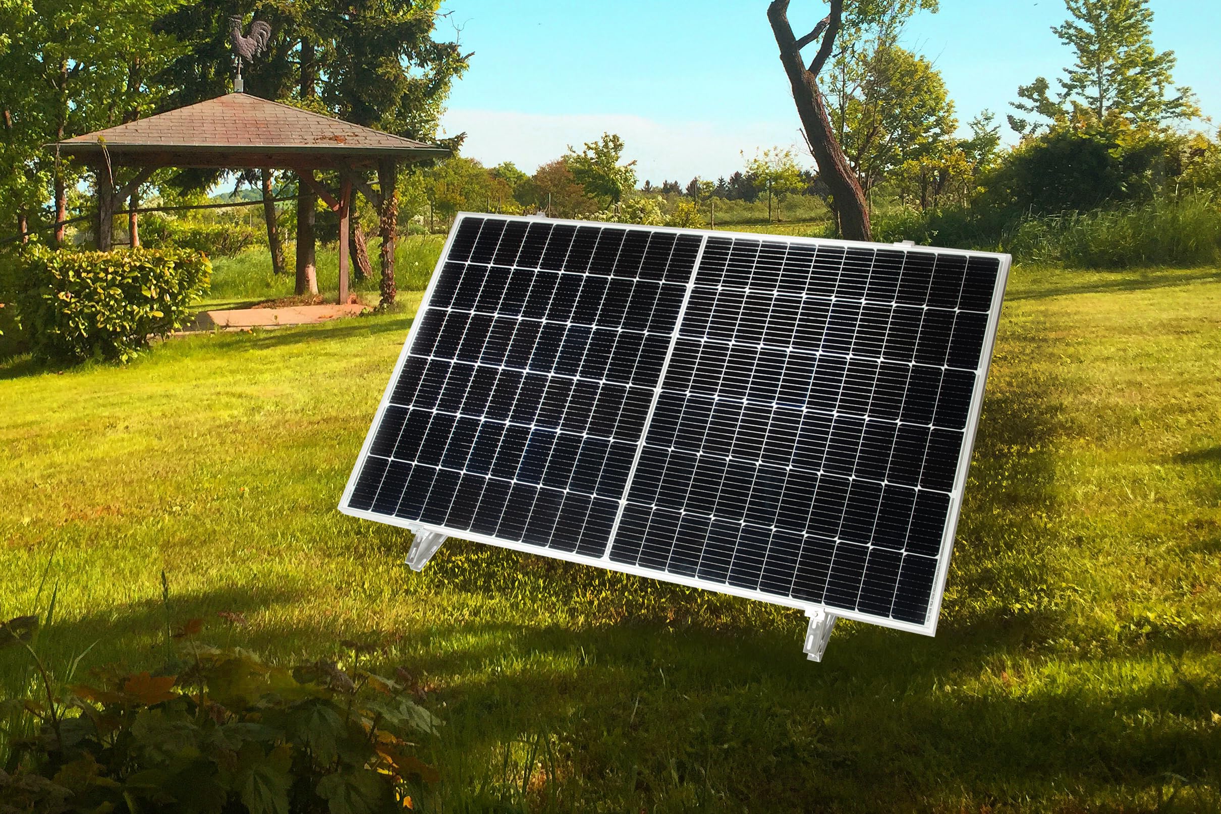 Schneck Halterung Balkonkraftwerk Solarmodul Solarpanel 118cm mit Beschwerungstraversen 0% MwSt. 1Set