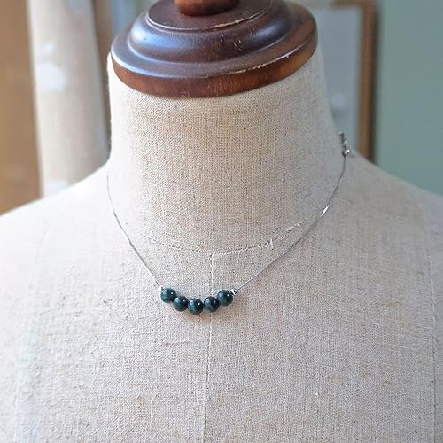 Miniatura 18 de Handmade 925 Sterling Silver Black Tourmaline Crystal Pendant Choker Necklace - Adjustable Silver Necklace, October Birthstone Jewelry