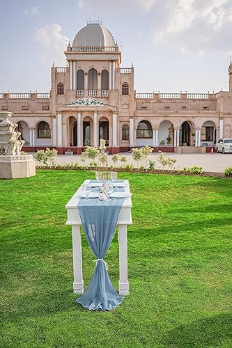 Miniatura 10 de Camino de mesa de gasa rojo de 10 pies de 27 x 120 pulgadas para boda romántica, día de San Valentín, baby shower, decoración de fiesta nupcial,