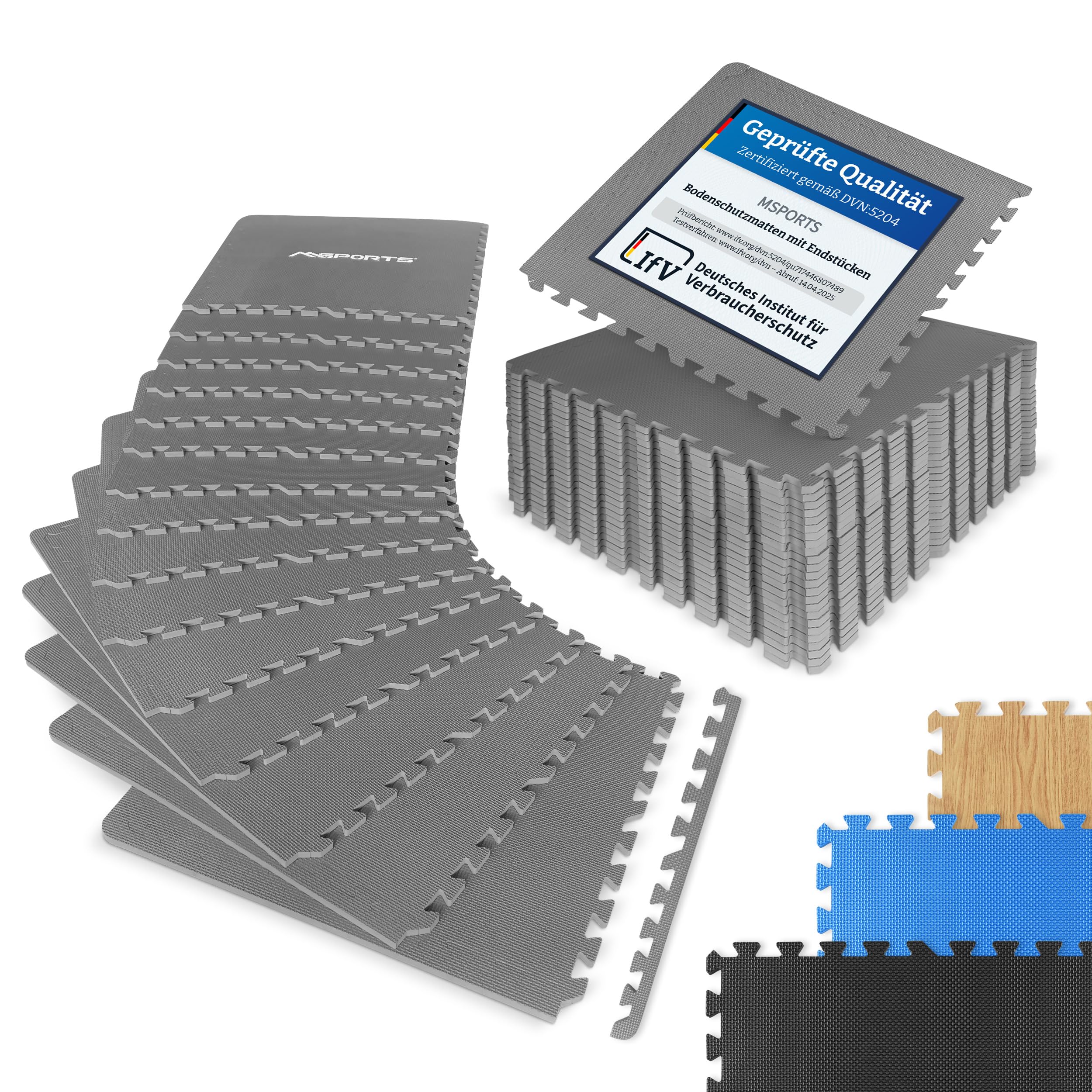 Relaxdays Bodenmatten Set 16-tlg. - Fitnessmatten Eva 6m² Mit Rand