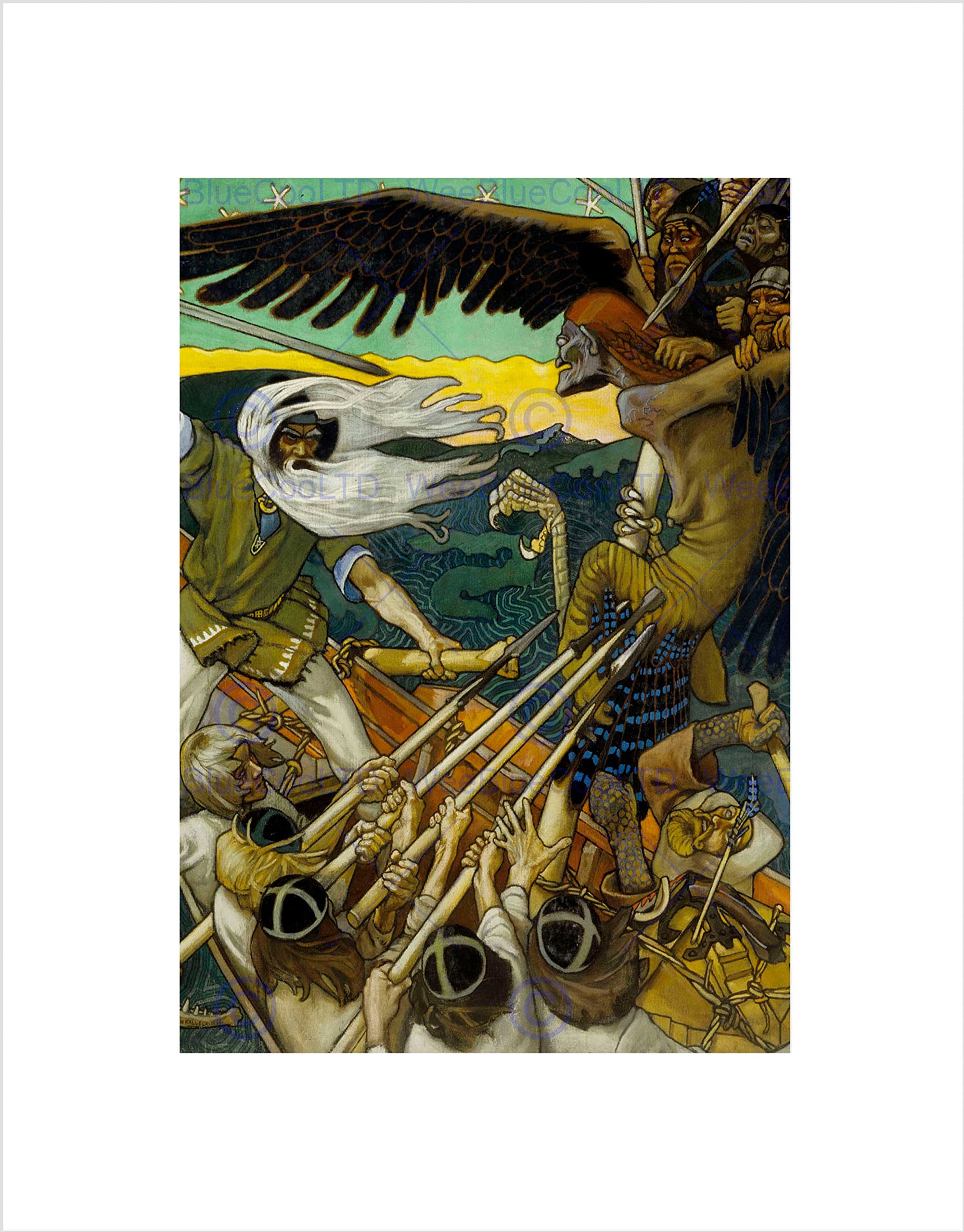 Wee Blue Coo Akseli Gallen Kallela The Defense Sampo Wall Art Print