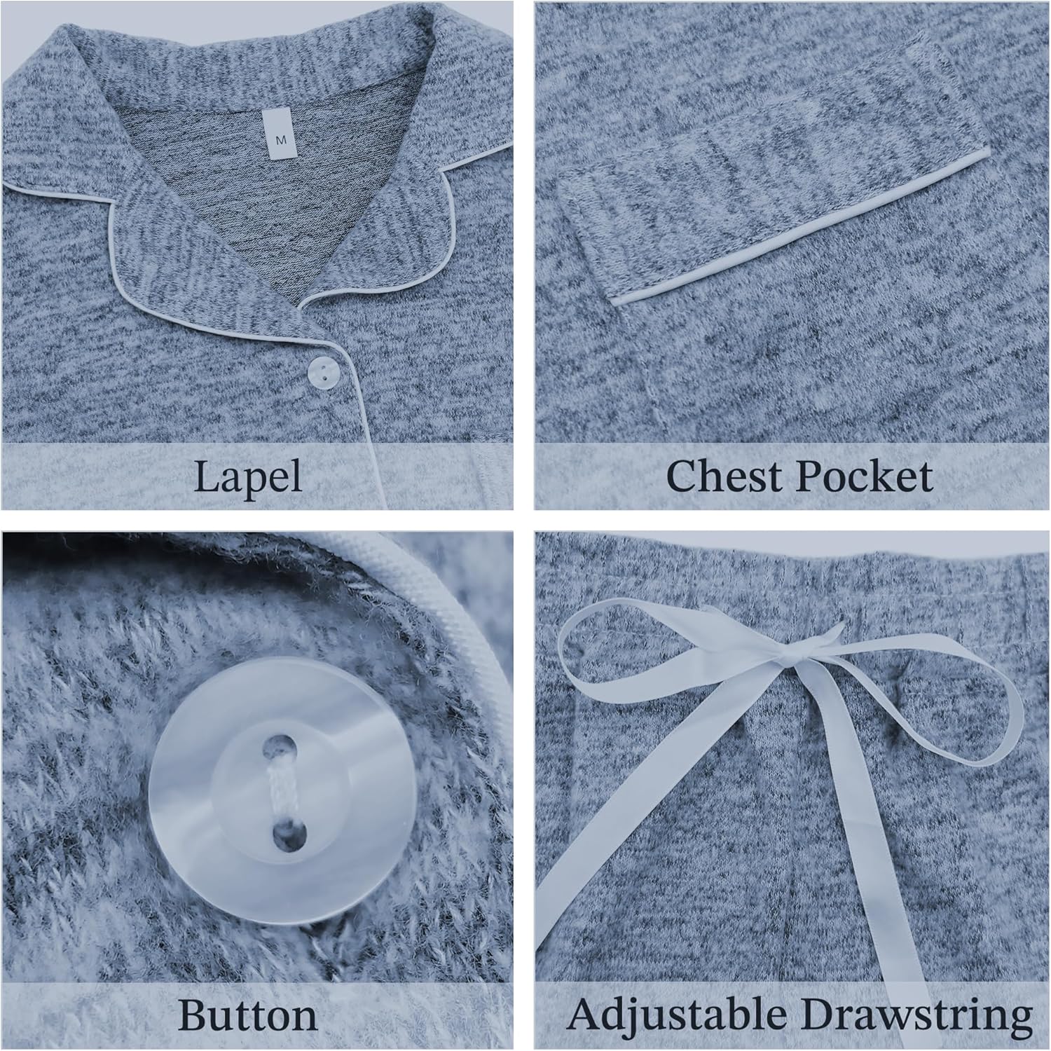 JEYONG Women's Pajama Set – Long Sleeve Button Down Postpartum Lounge Sets – Soft Loungewear Sleepwear Set Cozy PJs for Women - Image 5