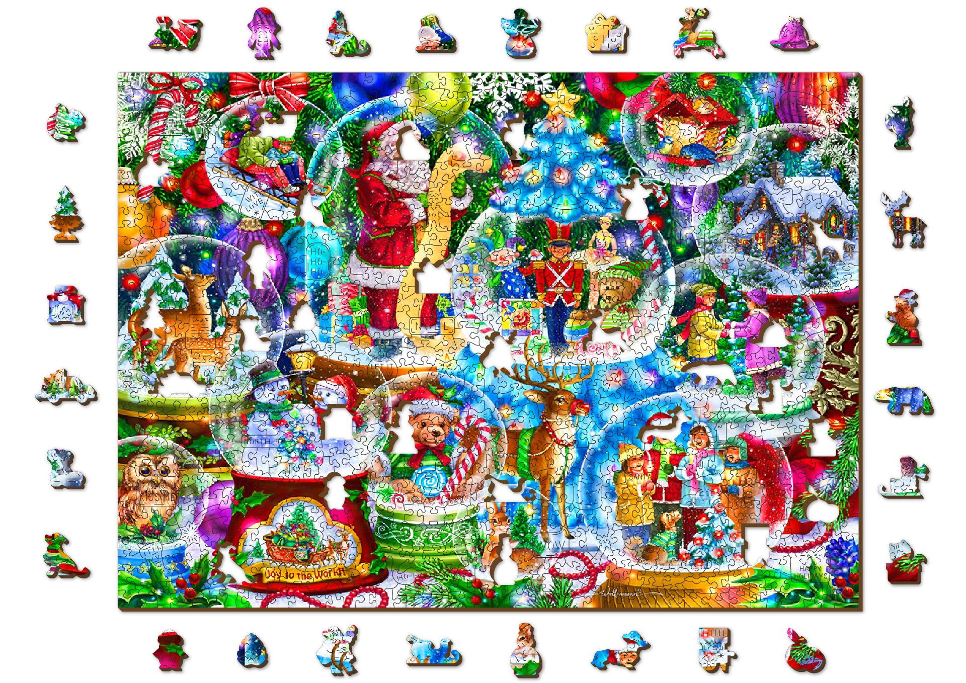 WOODEN.CITY Boules de Neige de Noël - Puzzle 1000 Pièces pour Adultes, Casse-Tête Adulte Élégant et Défiant, Idéal pour Collectionneurs et Amateurs de Puzzles de Noël