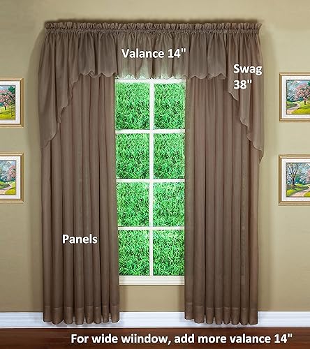 Vista 454 de Today's Curtain - Cortina Emelia de gasa original, panel de 84 pulgadas, negro, 60 pulgadas de ancho x 84 pulgadas de largo