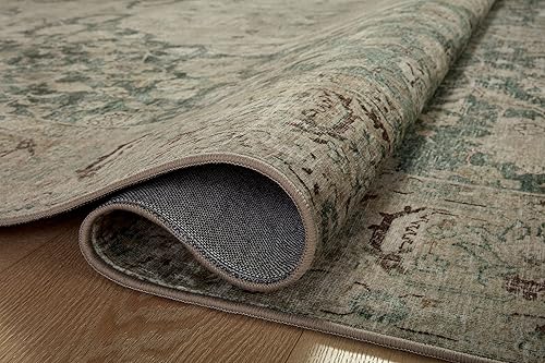 Miniatura 12 de Loloi Magnolia Home by Joanna Gaines x Sinclair SIN-05 Collection - Alfombra decorativa lavable a máquina, color jade y arena, 2 pies 0 pulgadas x 5