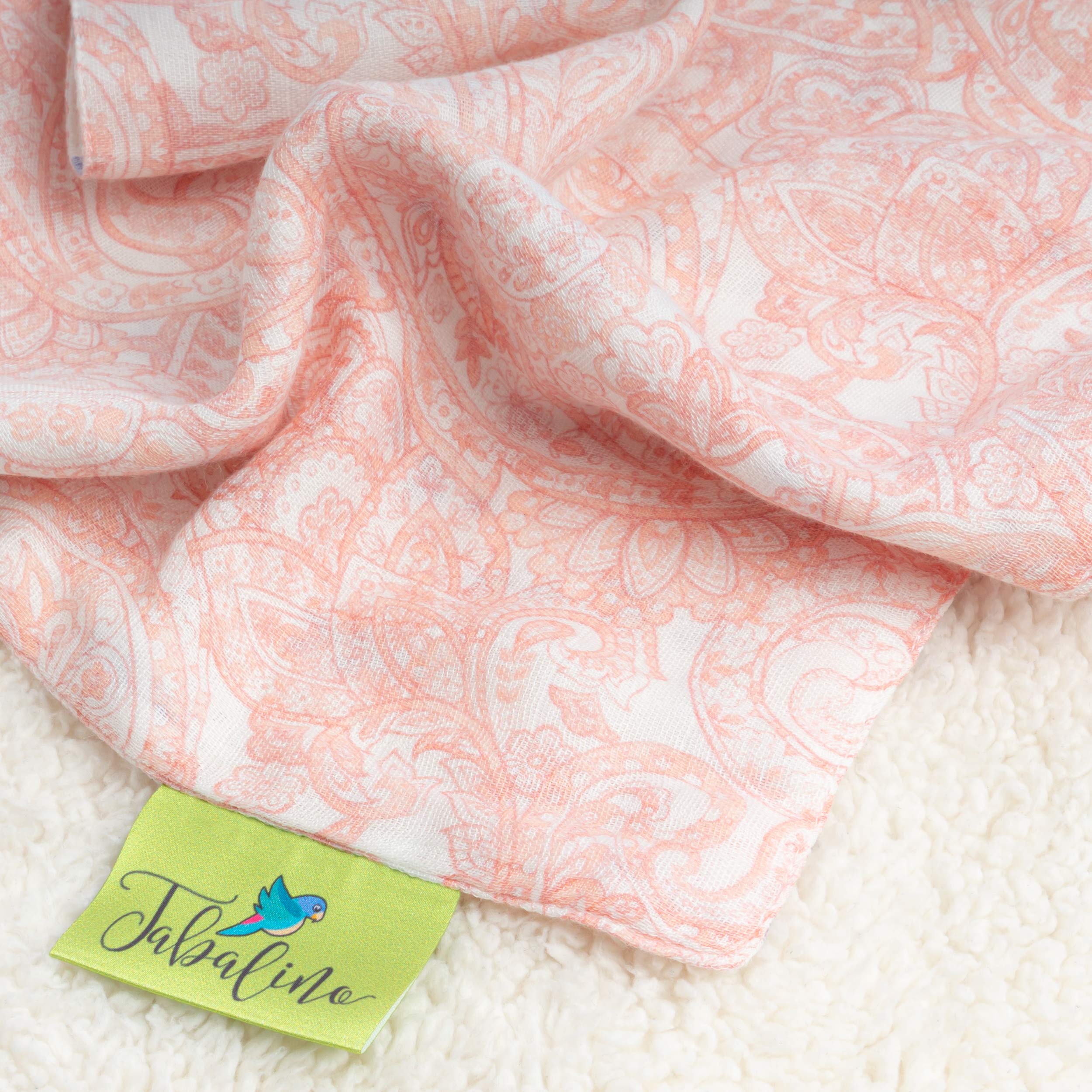 Fabuleuses Chiffon Bambou Langes de Gaze/Chiffons/décorés Motifs Souple - 80 x 80 cm - Pack de 4 avec Doudou Mouchoir et Emballage Cadeau (Cachemire)