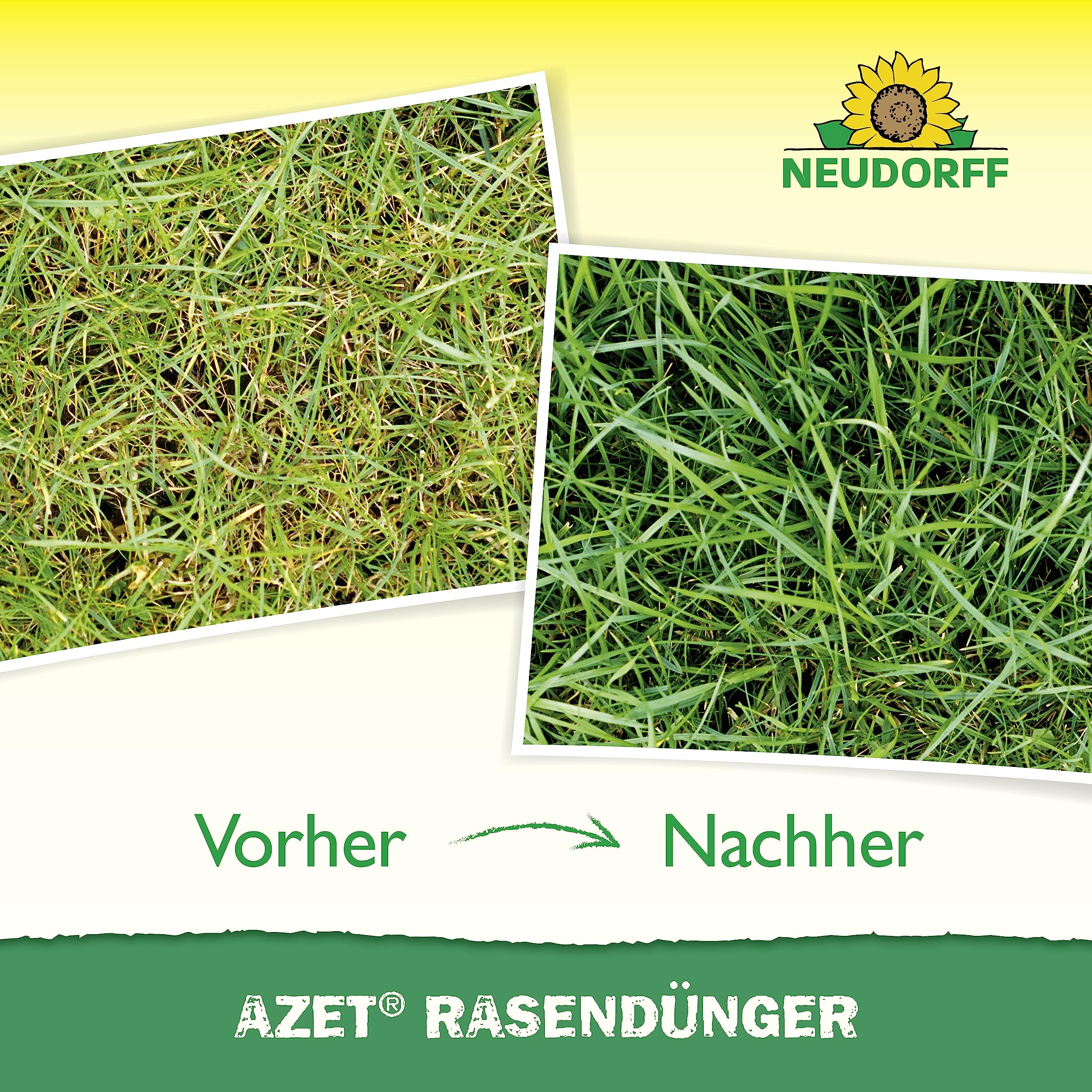 Neudorff Azet Nawóz do trawnika – organiczny nawóz do trawnika na 100 m² zapewnia gęstą, zieloną i wytrzymałą powierzchnię trawnika, 5 kg