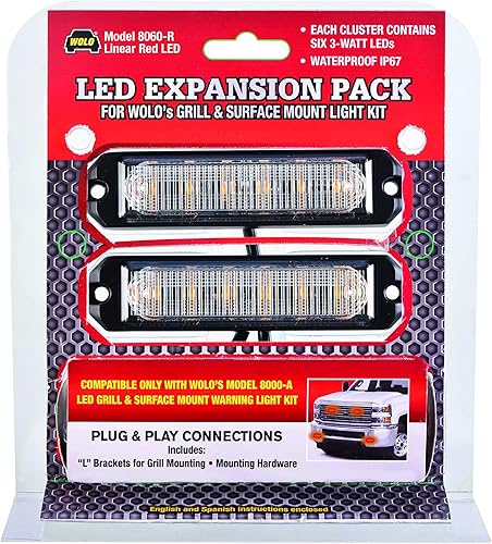 Wolo Kit de expansión LED rojo 8060-R Serie 8000 Kits de montaje en superficie y parrilla