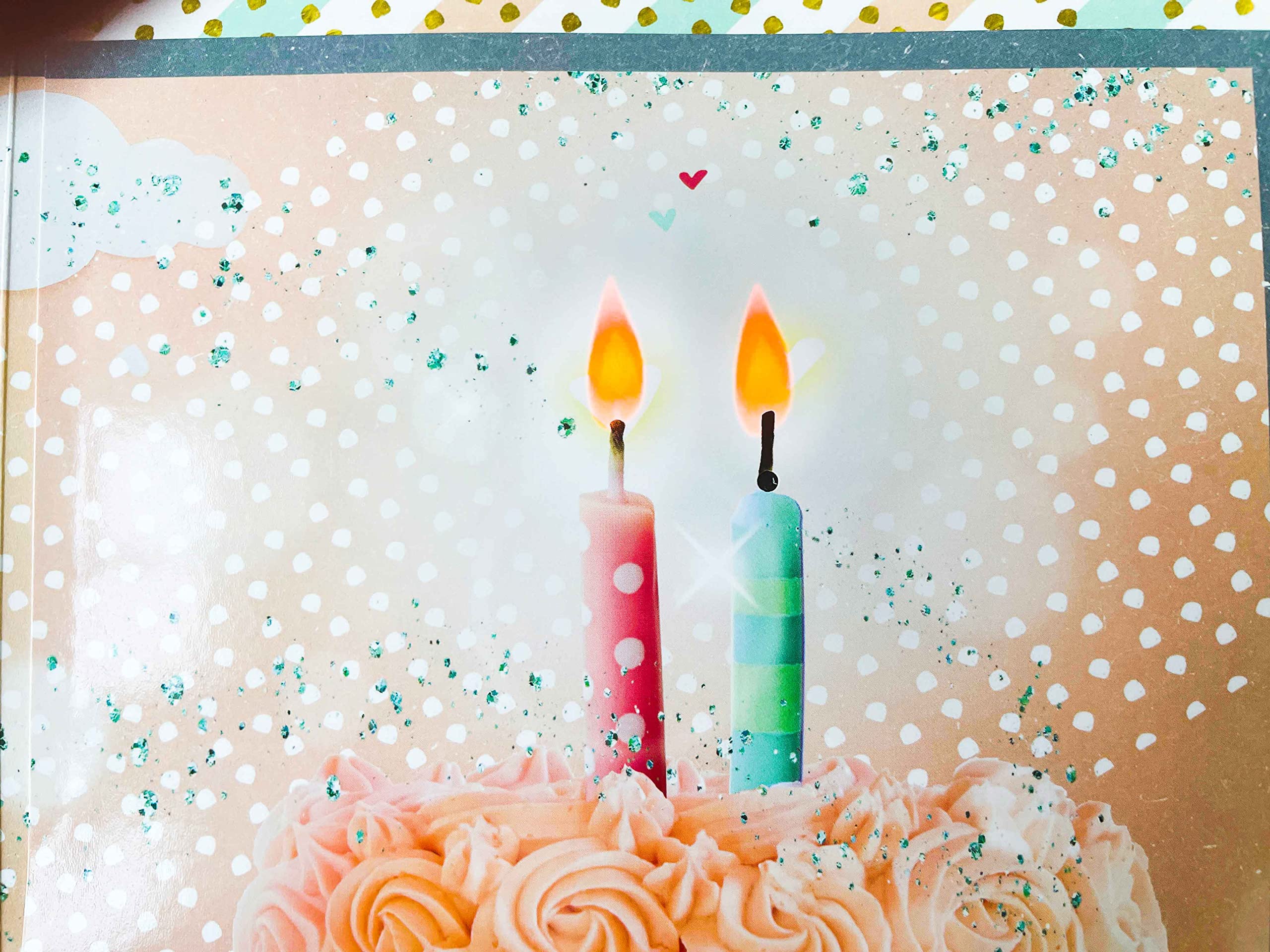 Bentino XL Birthday Card With Glowing Candles To Puff Out, Play The