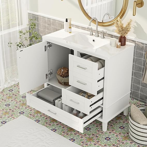 Amazon.com: Mirightone 36" Bathroom Vanity with Sink, Bathroom Vanities ...