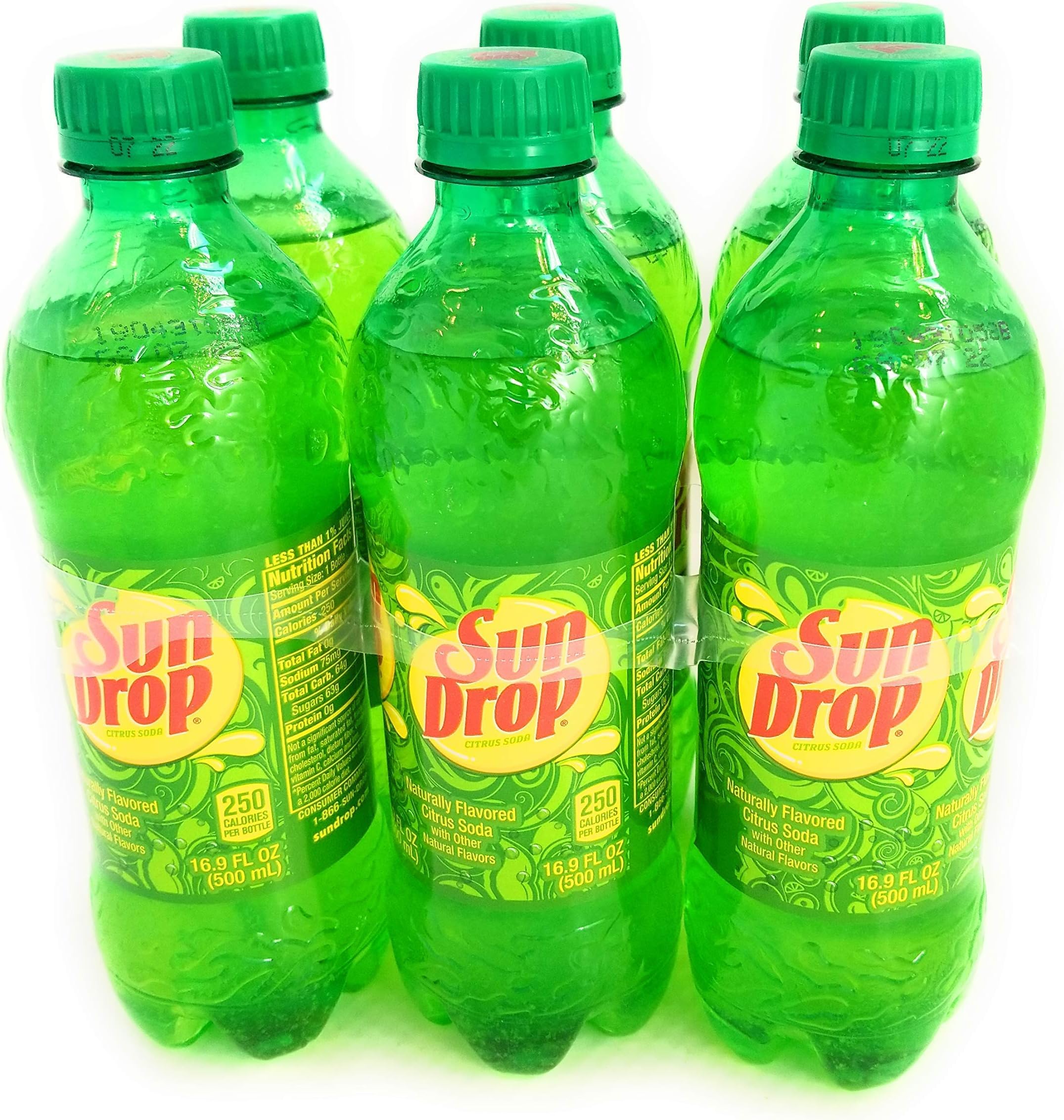 SundropSun Drop Citrus Soda, 16.9 fl oz Bottles, 6 Pack