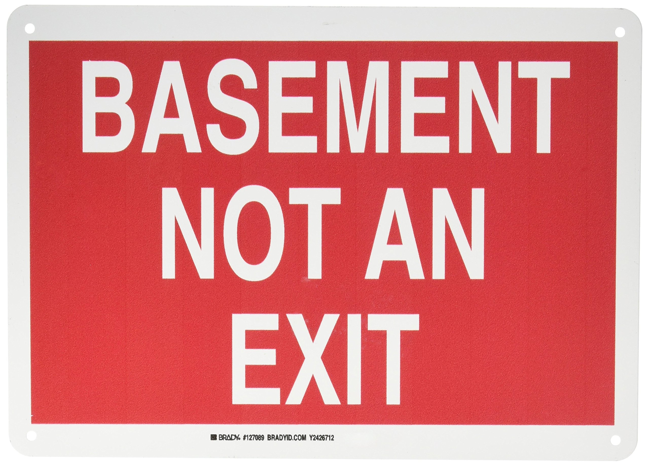 Panneau de sortie Basement Not an Exit Brady pour sécuriser les escaliers
