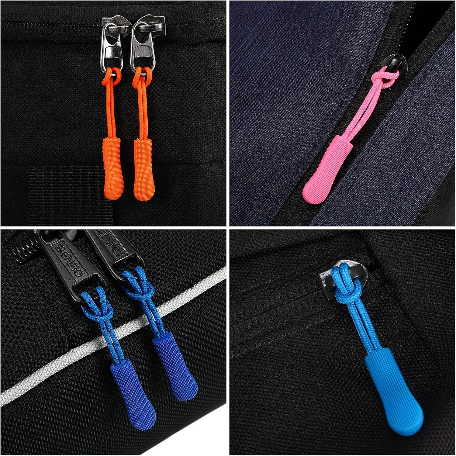 50 Pieces Zipper Pulls, 25 Colors Zipper Tags Strong Nylon Cord, Zipper Pull Replacement for Backpacks, Jackets, Luggage, Purses, Handbags, Sweatshirt : Everything Else