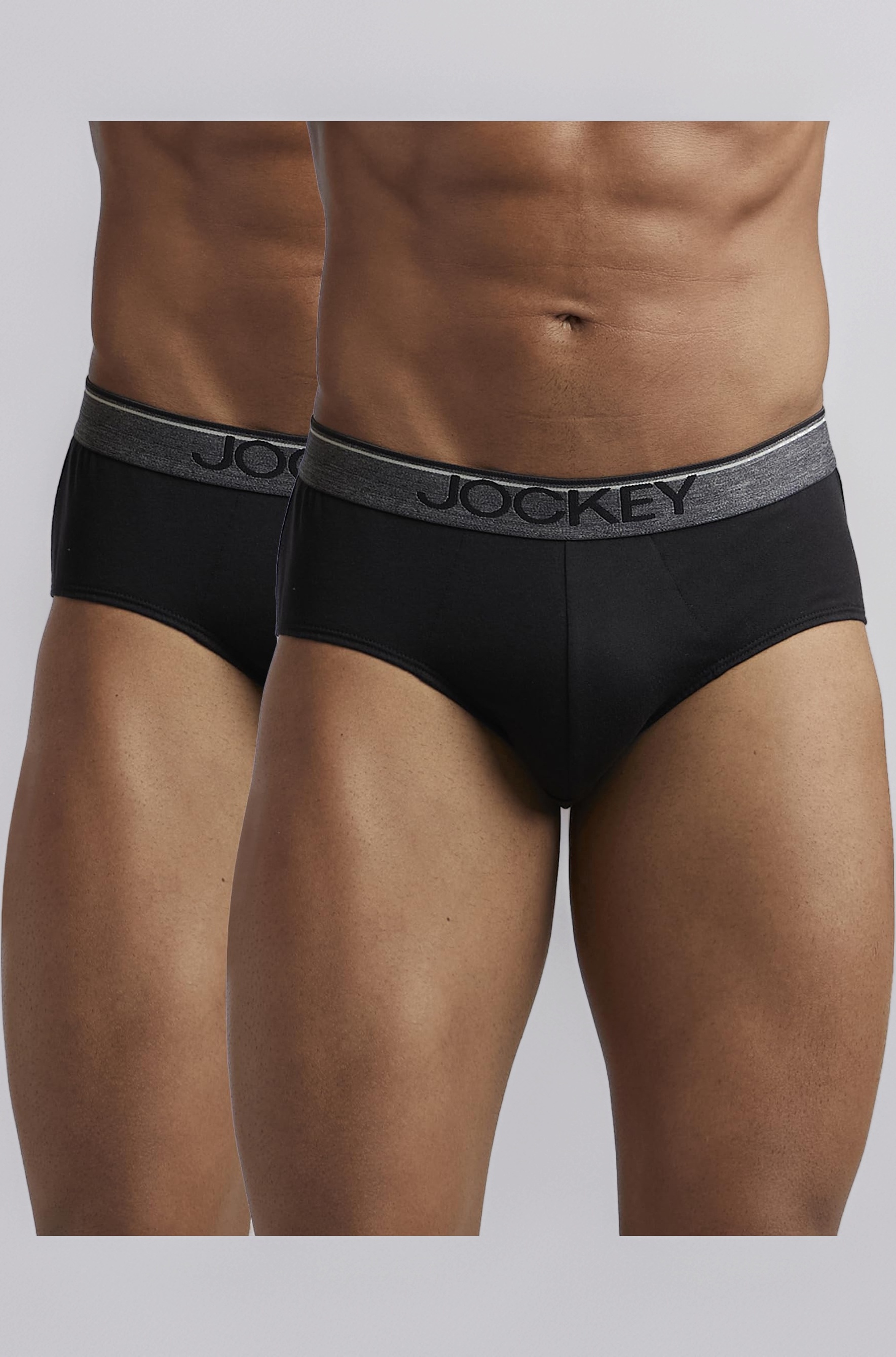 Jockey Men's Super Combed Cotton Briefs Pack of 2 XL Black