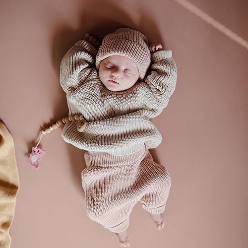 Miniatura 3 de mushie Sábana para cuna elástica y suave  Ajustable de 28 x 52 pulgadas (rubor)