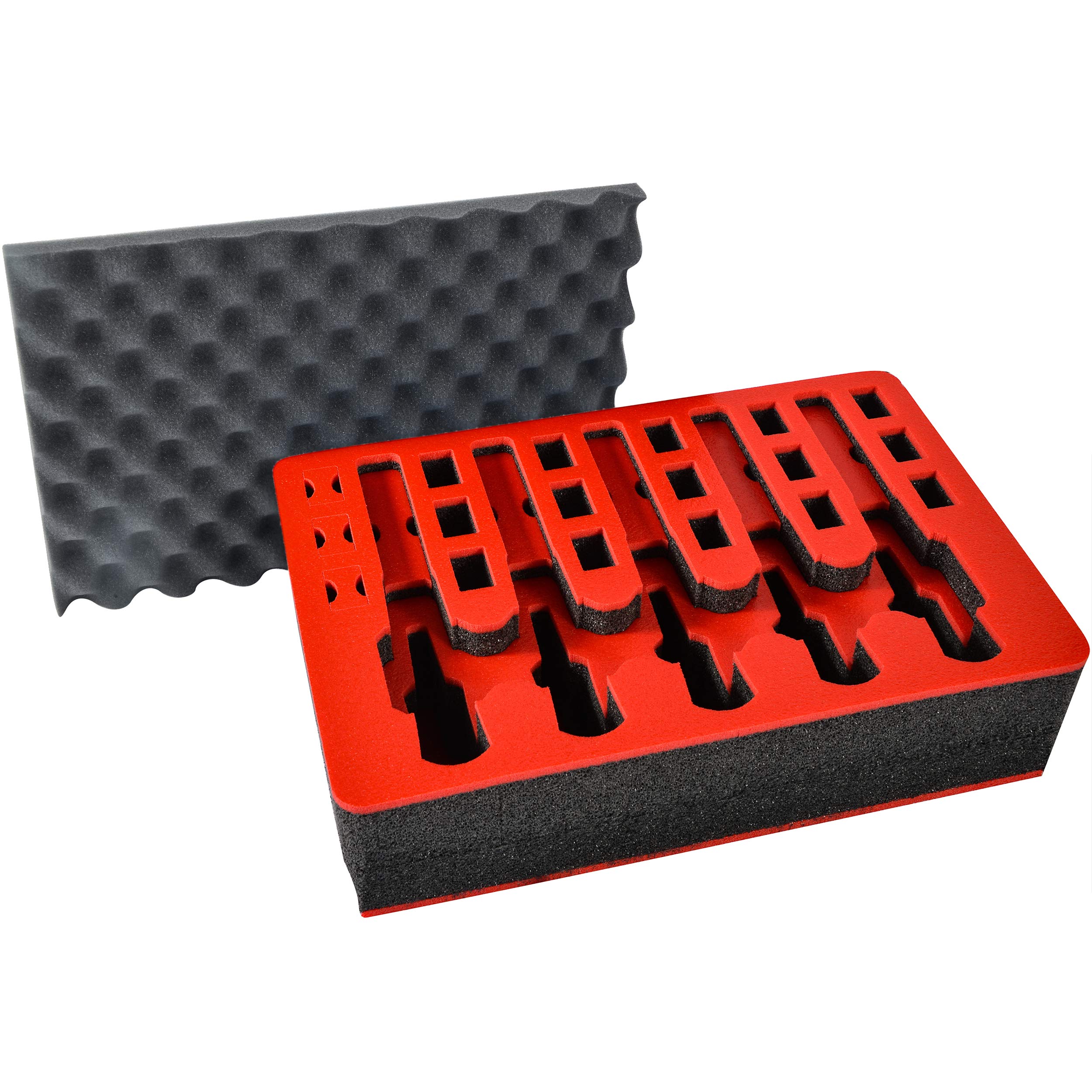 Pistol & Magazine Storage Foam Insert For Apache 4800 Case | 2 Piece Set | Pre-Cut Military Grade Polyethylene Foam Base And Protective Lid Foam Insert (Case Not Included)