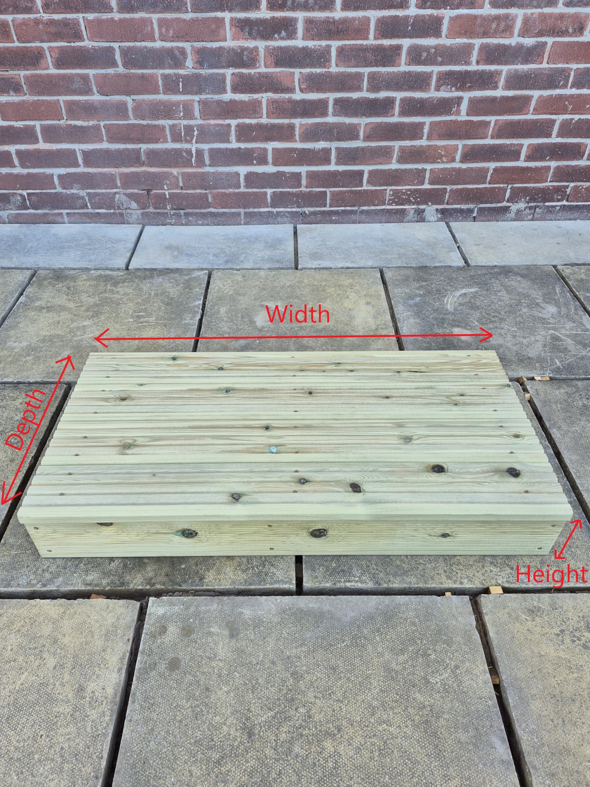 1 Tier Step 15 cm Height/Decking Pine Wood Step Stool,Ready to use: Custom Size,Stool,Platform, Fully Assembled, Made to FIT (Width 130 cm + Depth 48 cm)