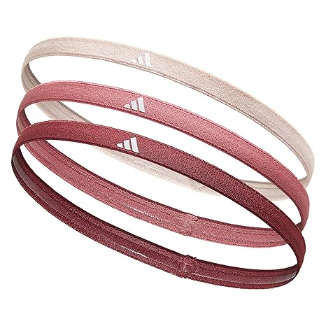 adidas Silicone Sports Hairbands - Quartz, Pink Strata, Shadow Red