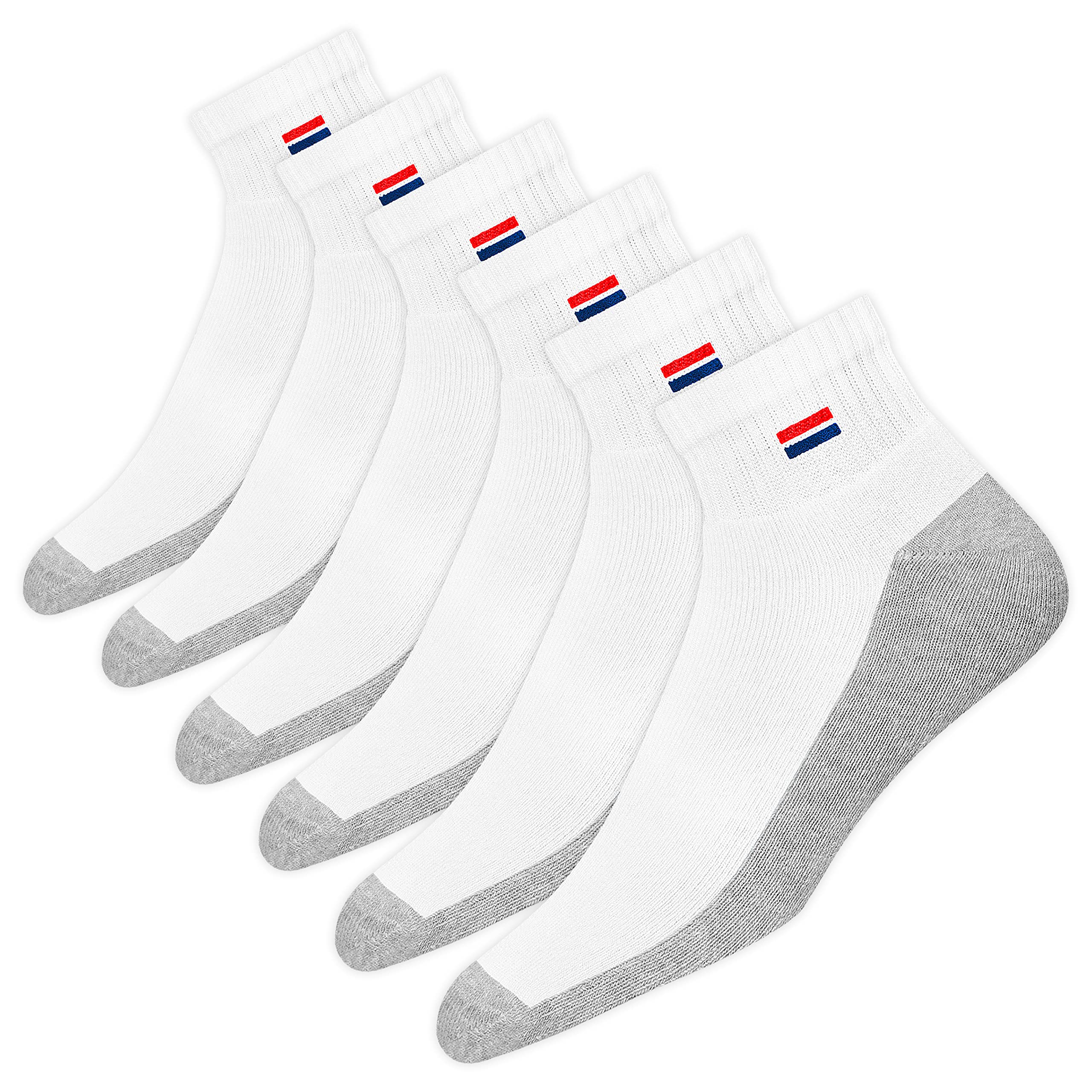 NAVYSPORT 6 pairs of trainer socks men women sports socks cotton socks quarter socks unisex (Multicoloured, 6 pairs)
