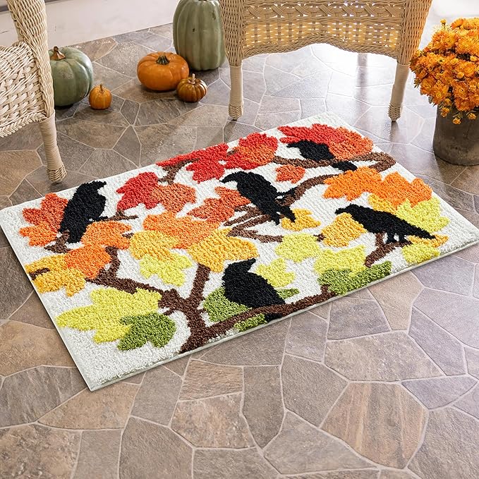 Amazon.com: RoomTalks Fall Maple Leaves Bathroom Rugs 2x3 Fall Colored ...
