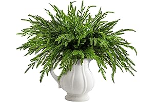 10 Pcs Christmas Norfolk Pine Branches: Festive Holiday Decor