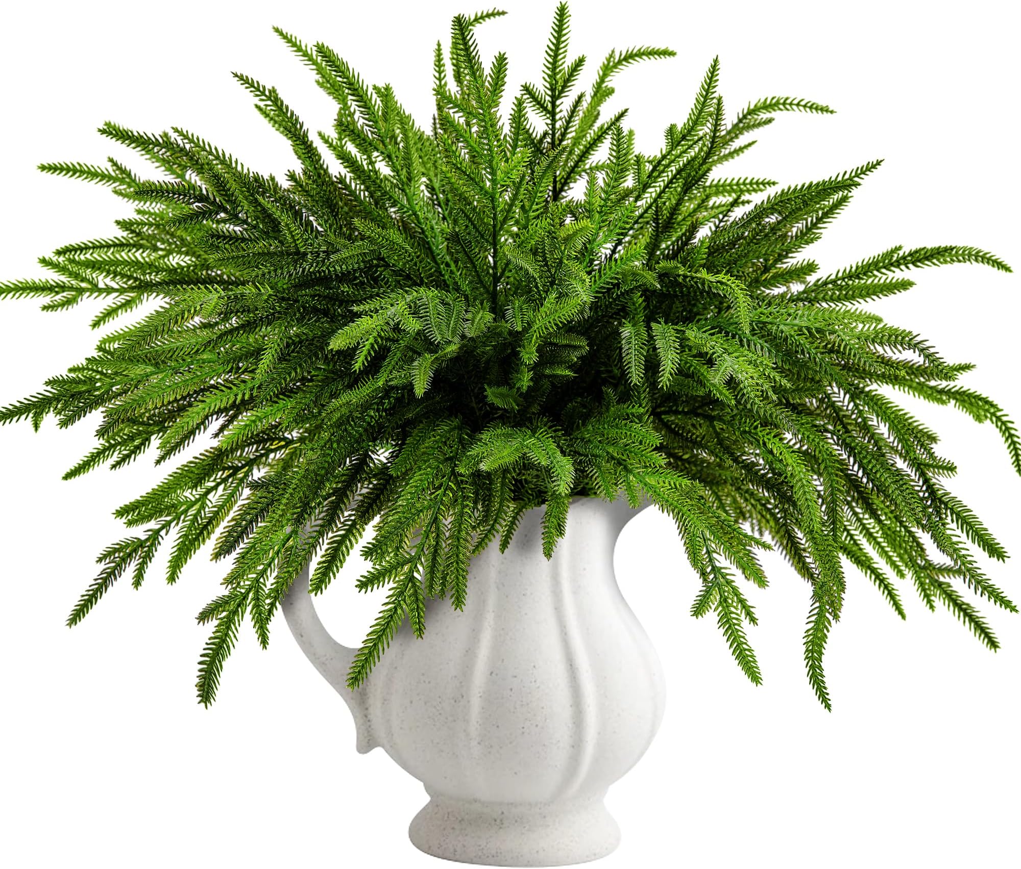 10 Pcs Christmas Norfolk Pine Branches, 19" Extra Length Artif...